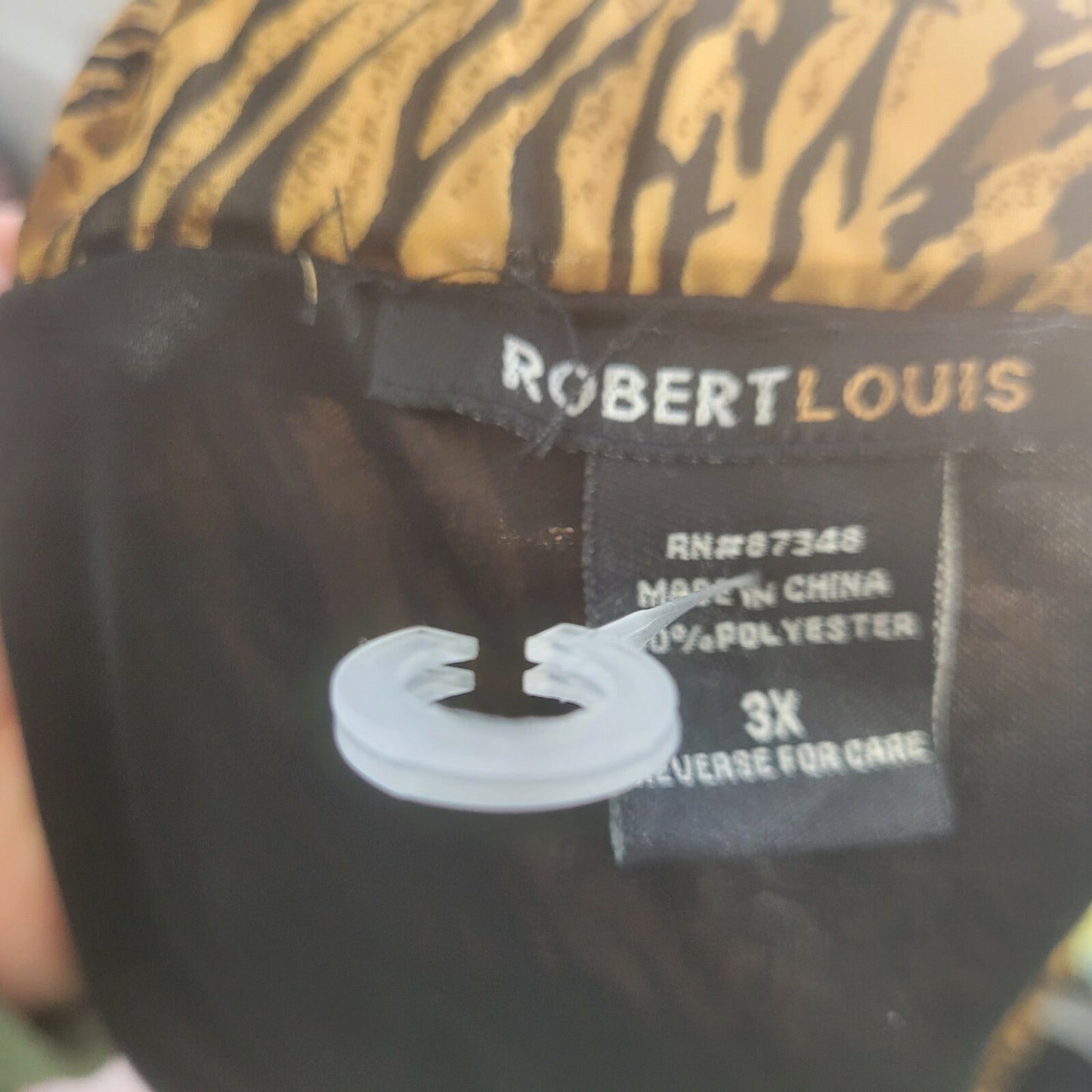 Robert Louis Womens Skirt 3X Plus Sheer Long Lined Halfway Brown Animal Print