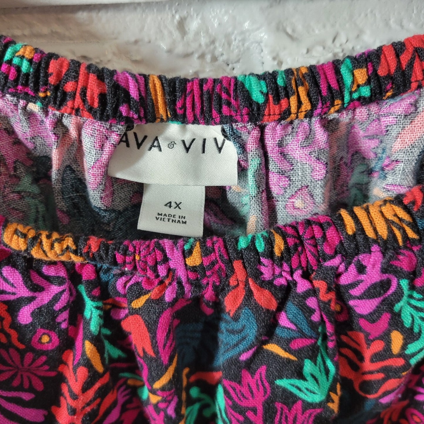 Ava Viv Women Jumpsuit 4X Plus On Off Shoulder Sash Ruffle Pink Floral Pockets