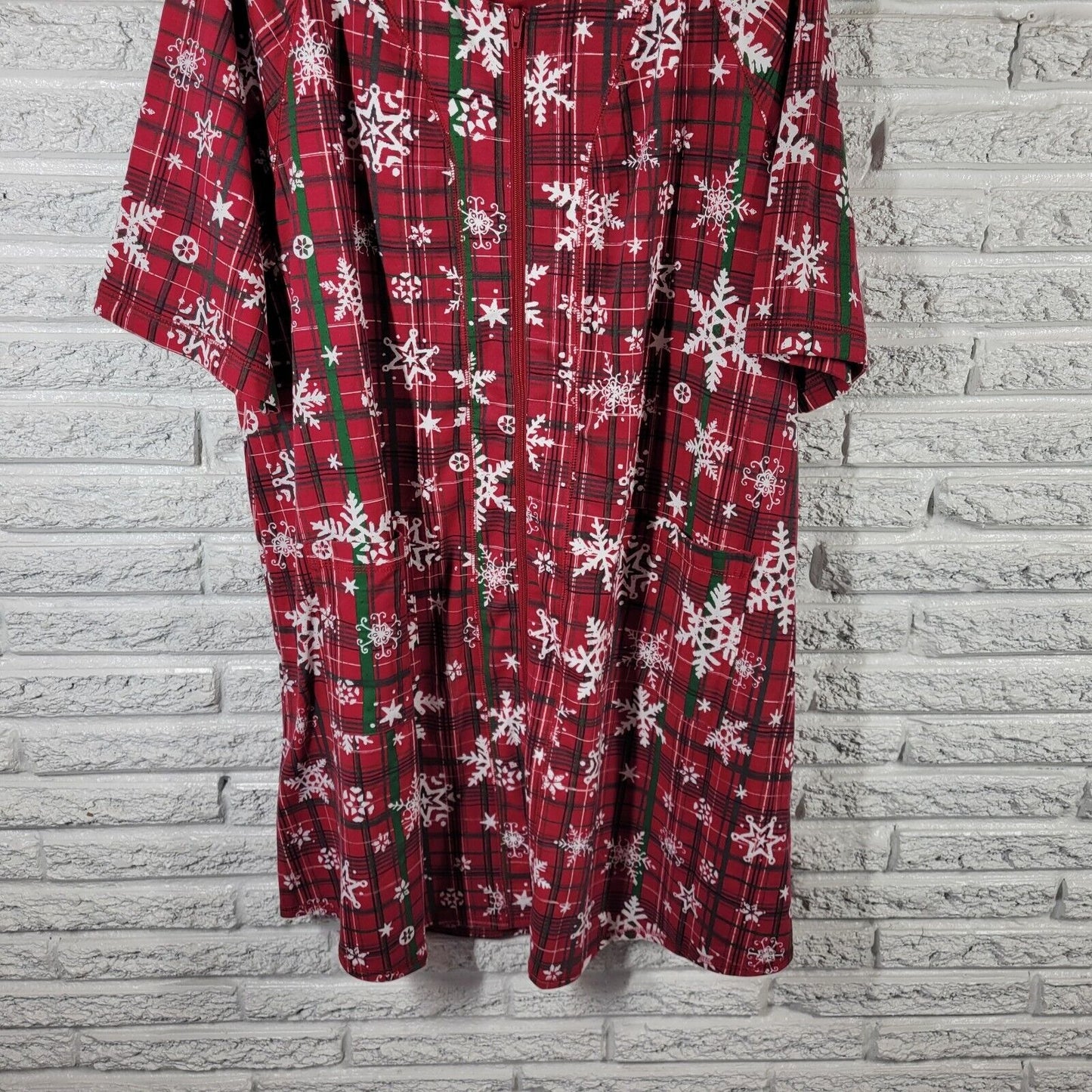 Dreams Co Womens Robe 18 20 House Dress Holiday Snowflakes Pockets Lounge