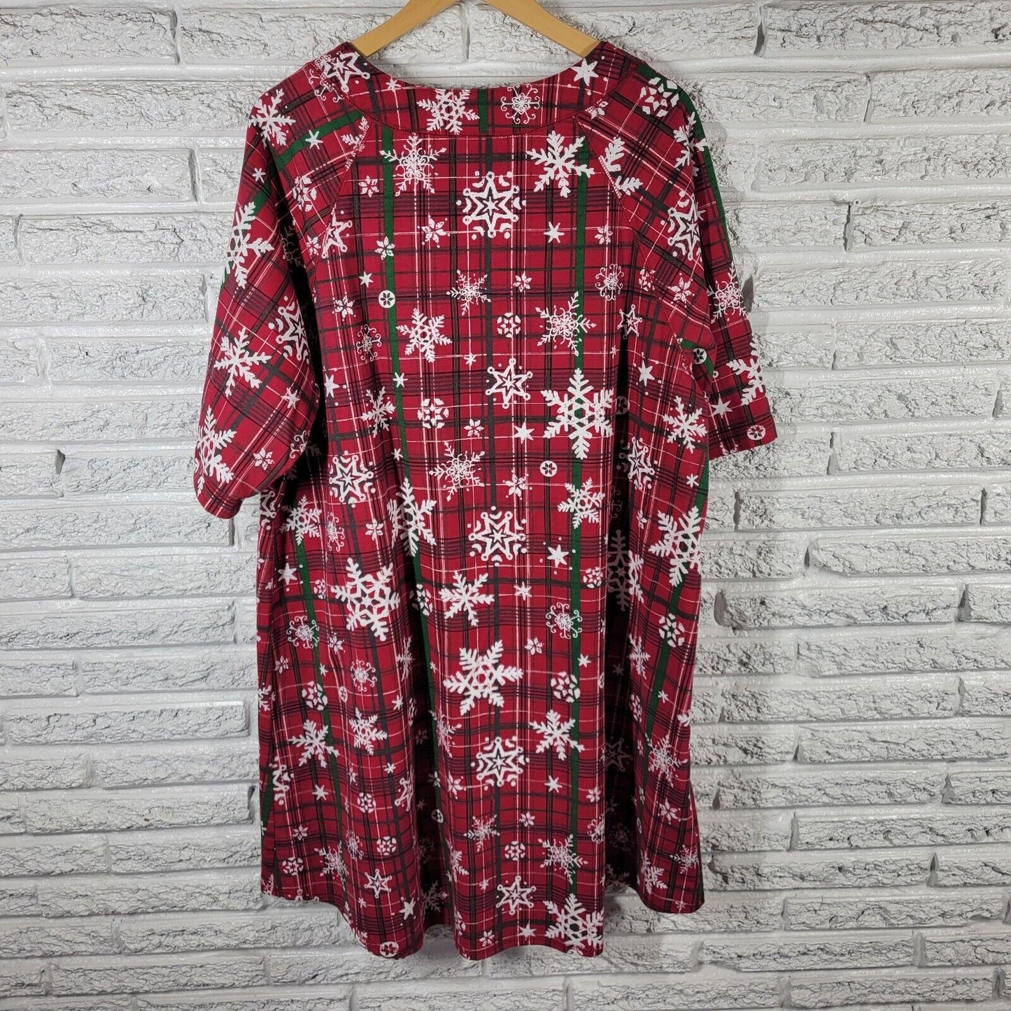 Dreams Co Womens Robe 18 20 House Dress Holiday Snowflakes Pockets Lounge