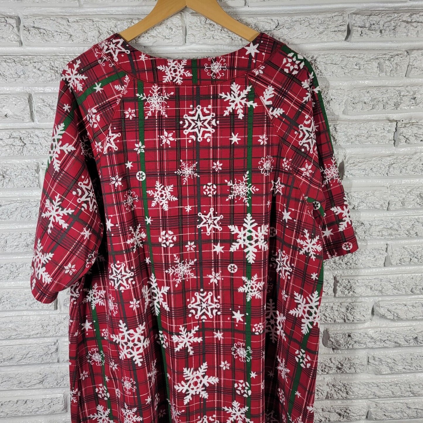 Dreams Co Womens Robe 18 20 House Dress Holiday Snowflakes Pockets Lounge