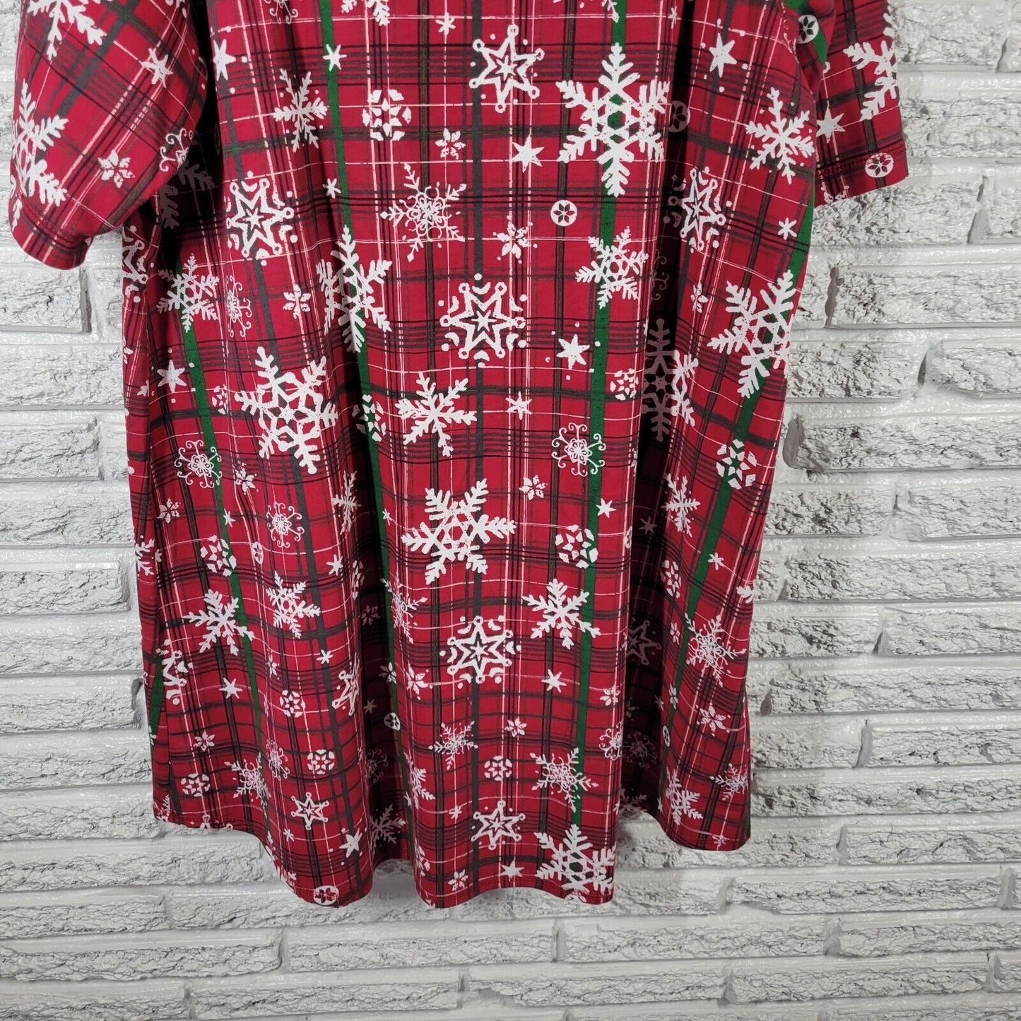 Dreams Co Womens Robe 18 20 House Dress Holiday Snowflakes Pockets Lounge