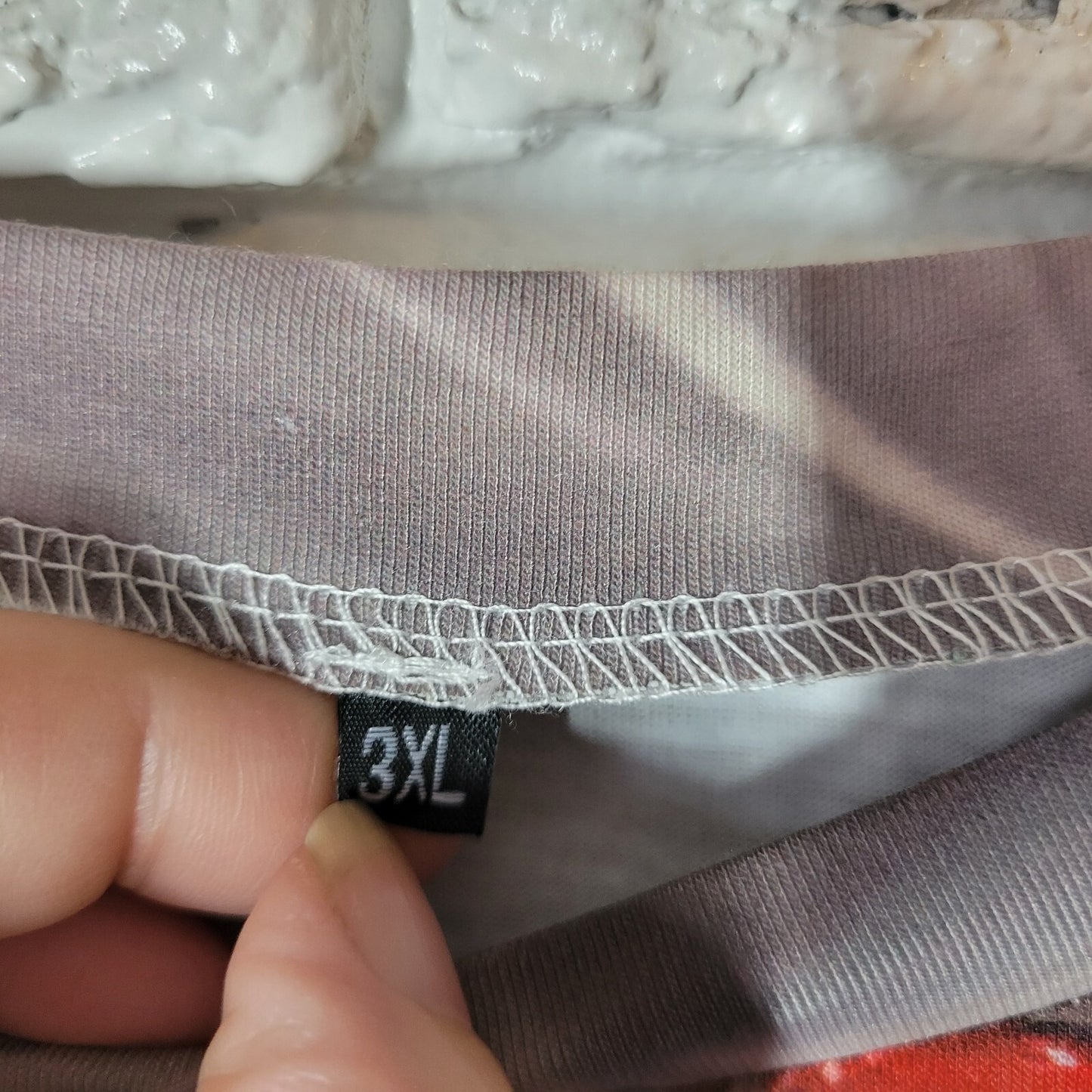 Valentines Day Womens Top 3XL Plus Tunic Lavender Red Hearts Casual Poly Blend