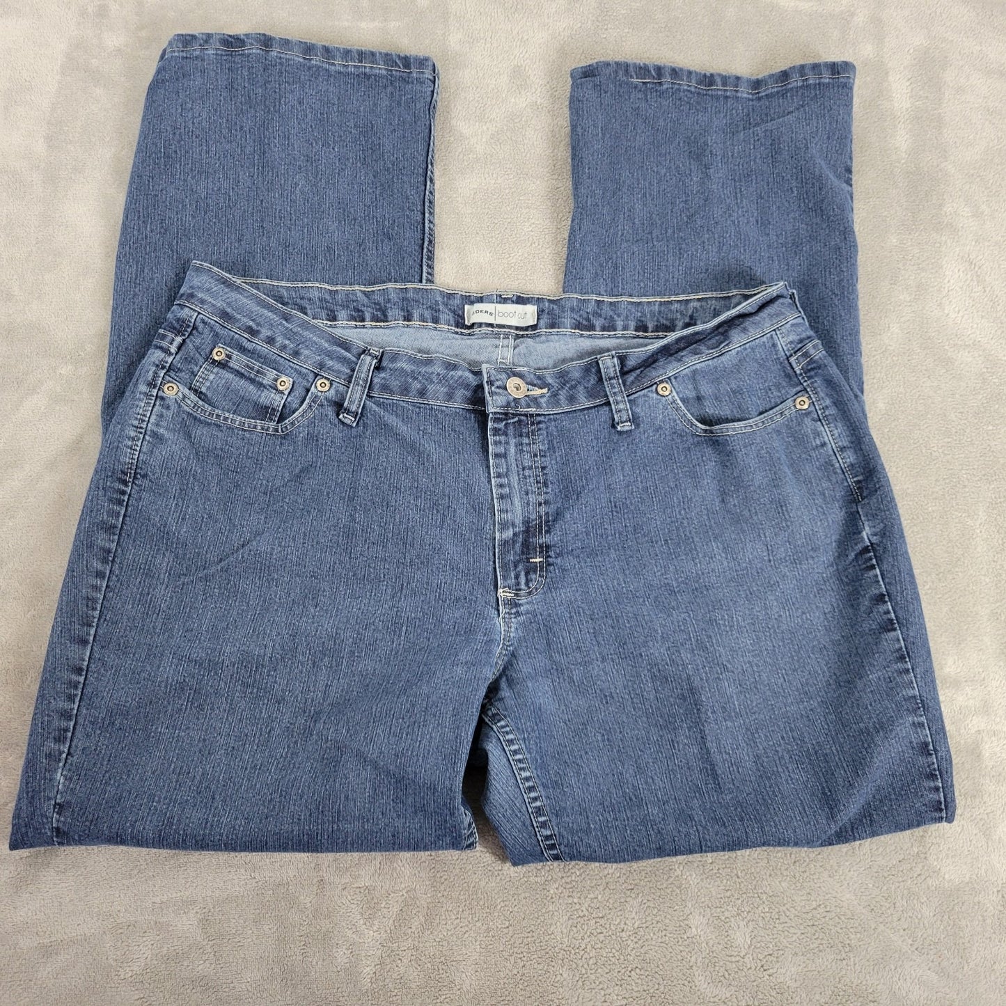 Riders by Lee Womens Jeans 18 Plus 1Boot Cut Medium Blue Denim Zip Fly Stretchy