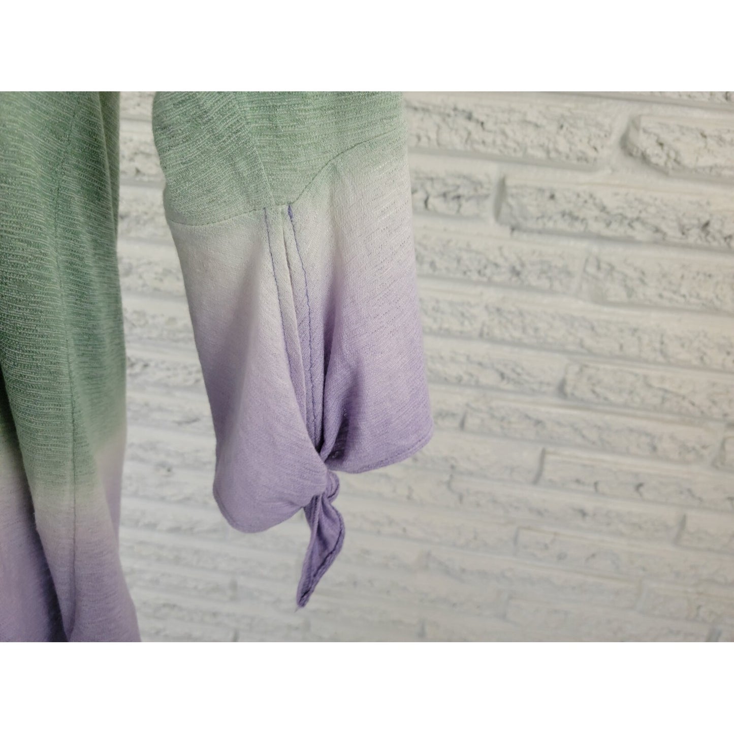 Seven 7 Womens Top Extra Large On Off Shoulder Ombre Tied 3/4 Sleeve Casual