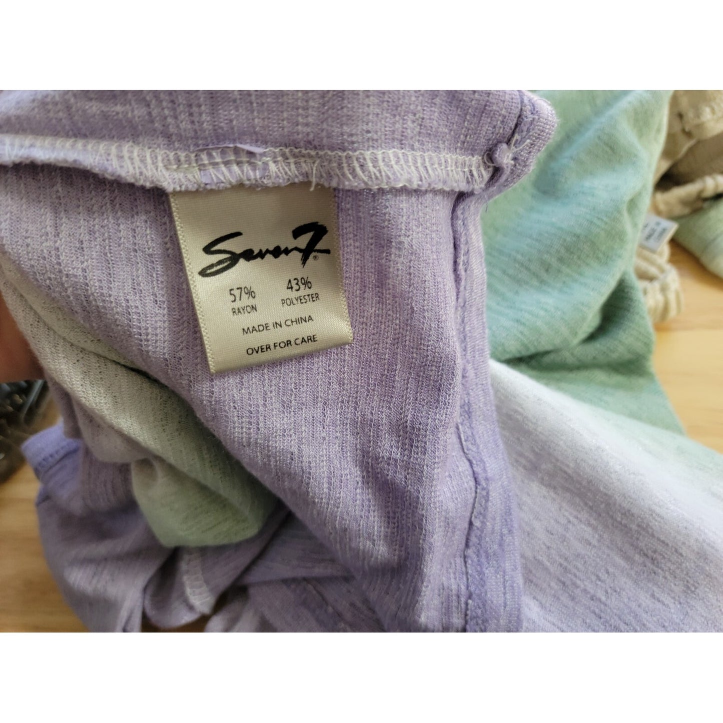 Seven 7 Womens Top Extra Large On Off Shoulder Ombre Tied 3/4 Sleeve Casual