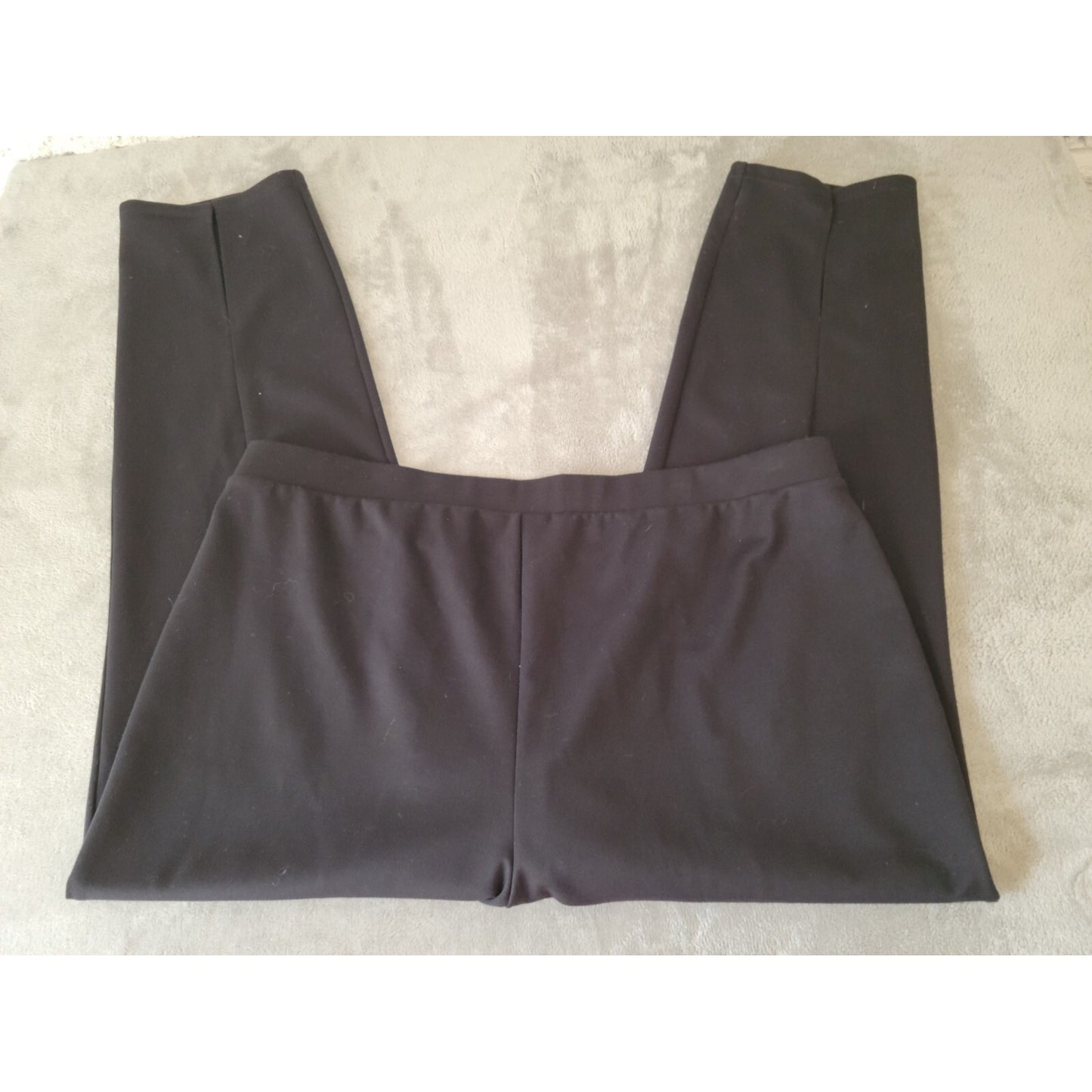 Worthington Women Pants 1X Plus Tapered Comfort Pull On Black Poly Blend Casual