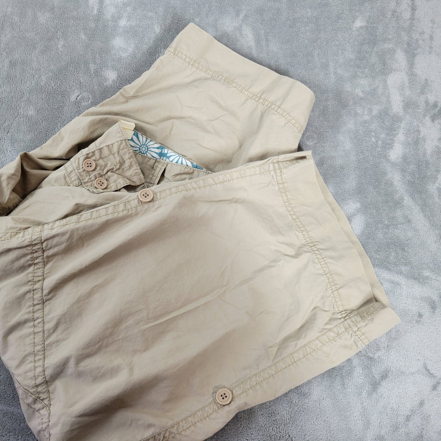 Maurices Women Pants 18 Plus Capri Adjustable Length Beige Cotton Zip Fly Casual