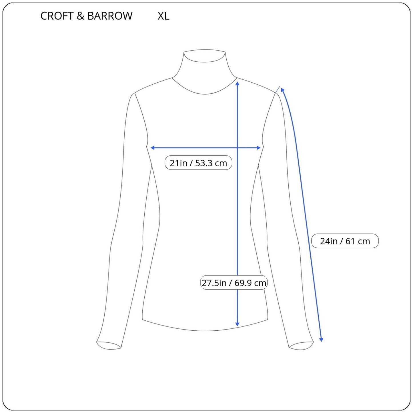 Croft Barrow Womens Sweater Extra Large Long Sleeve Turtleneck Gray Zip Pockets