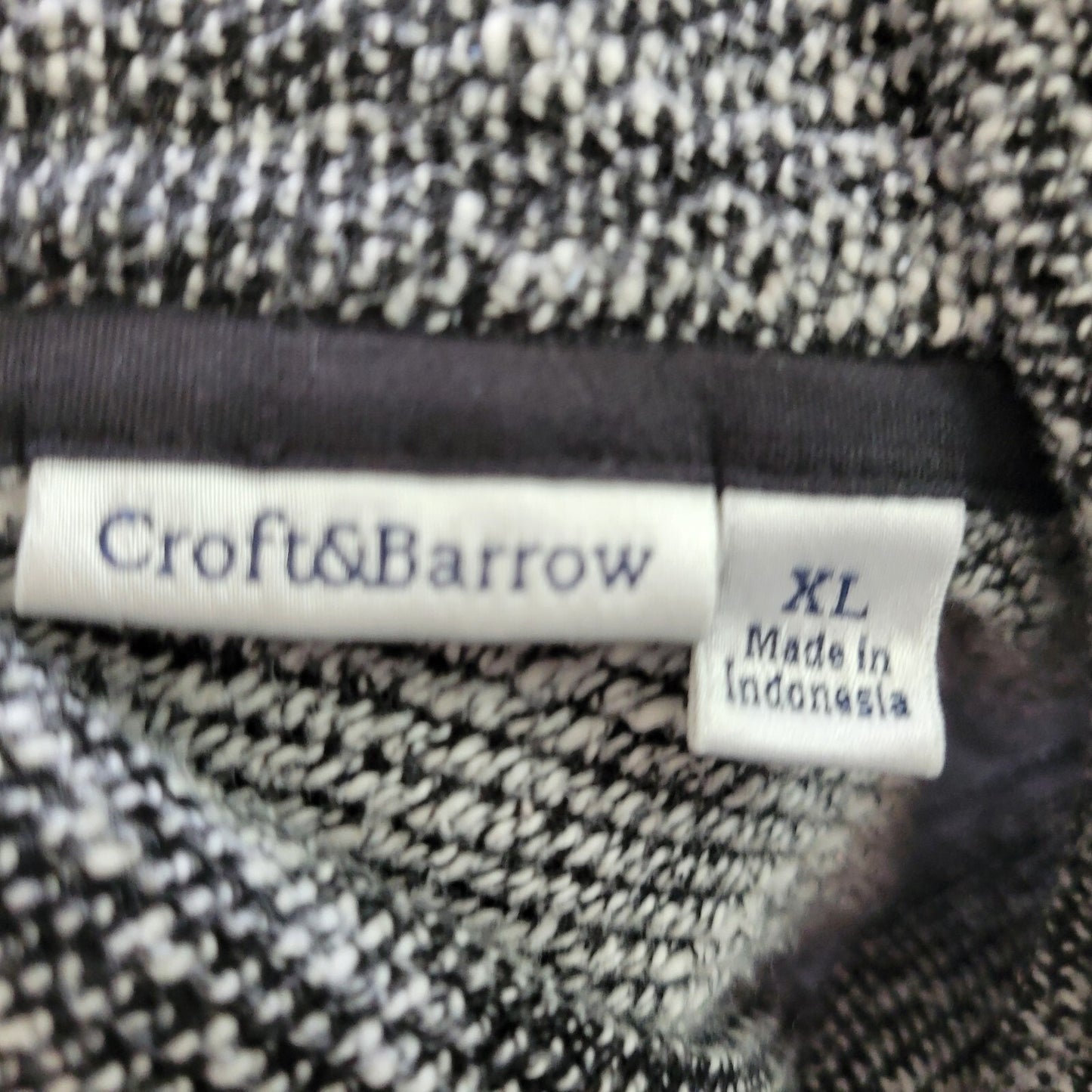 Croft Barrow Womens Sweater Extra Large Long Sleeve Turtleneck Gray Zip Pockets