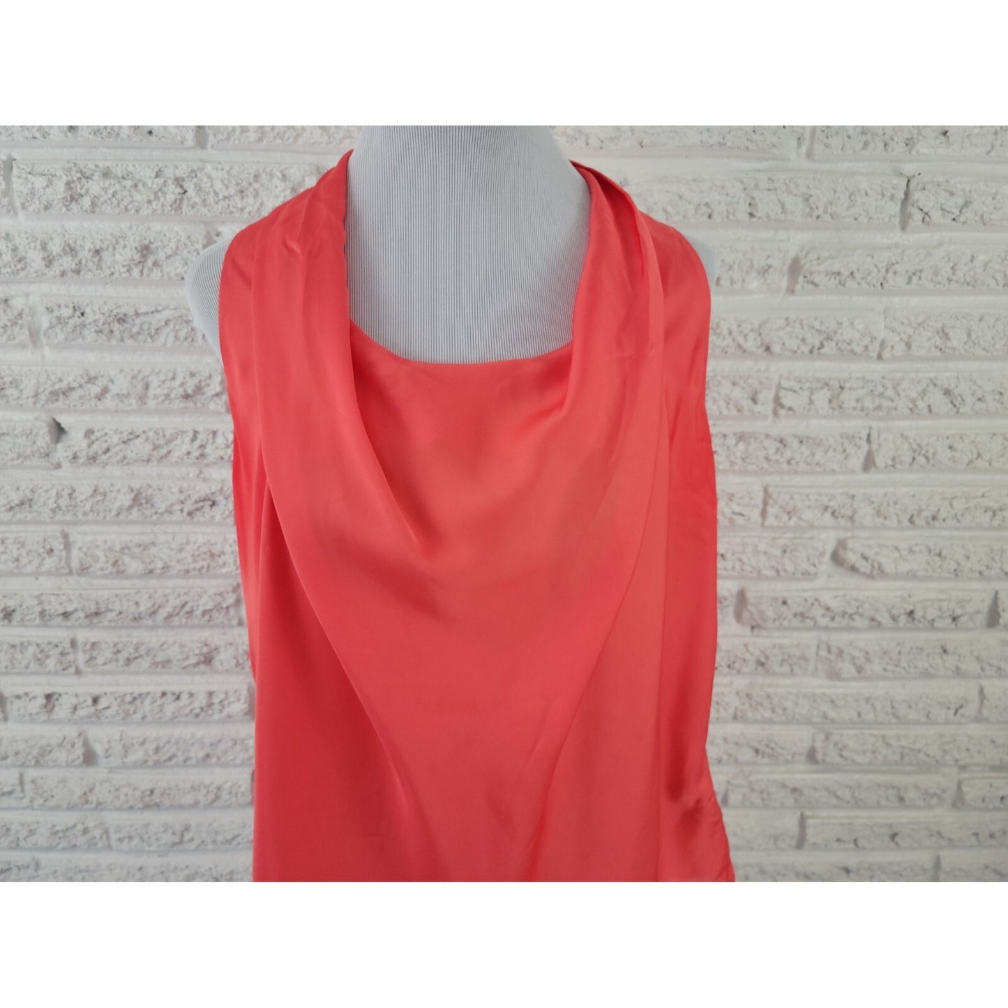 Worthington Women Top Petite Extra Large Sleeveless Orange Draped Boat Basic