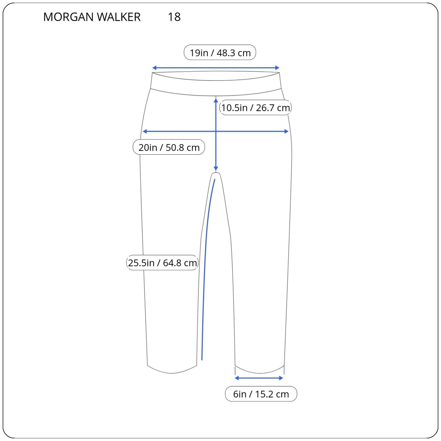 Morgan Walker Womens Jeans 18 Plus Capri Bright Blue Denim Zip Fly Cuffs Comfy