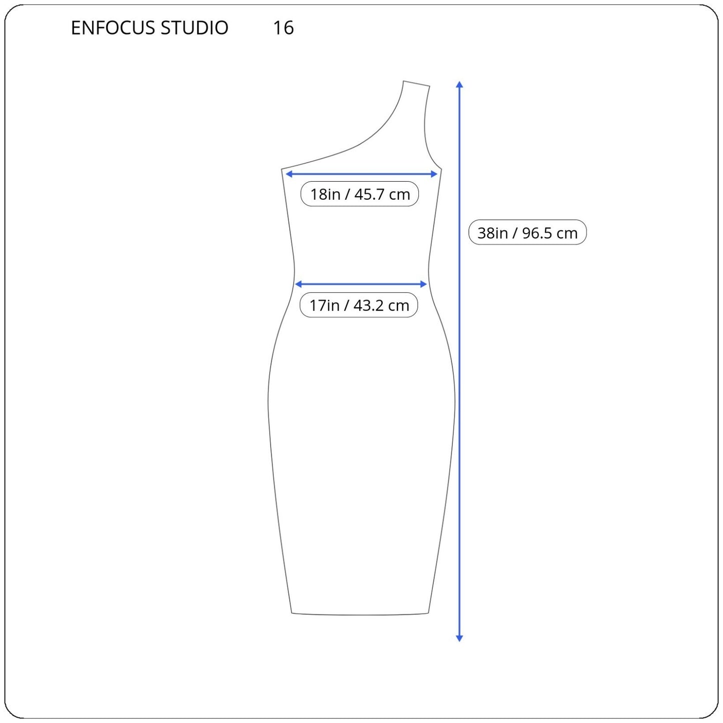 Enfocus Studio Womens Dress 16 Plus Mini Sheath Blue One Shoulder Party Ruffle