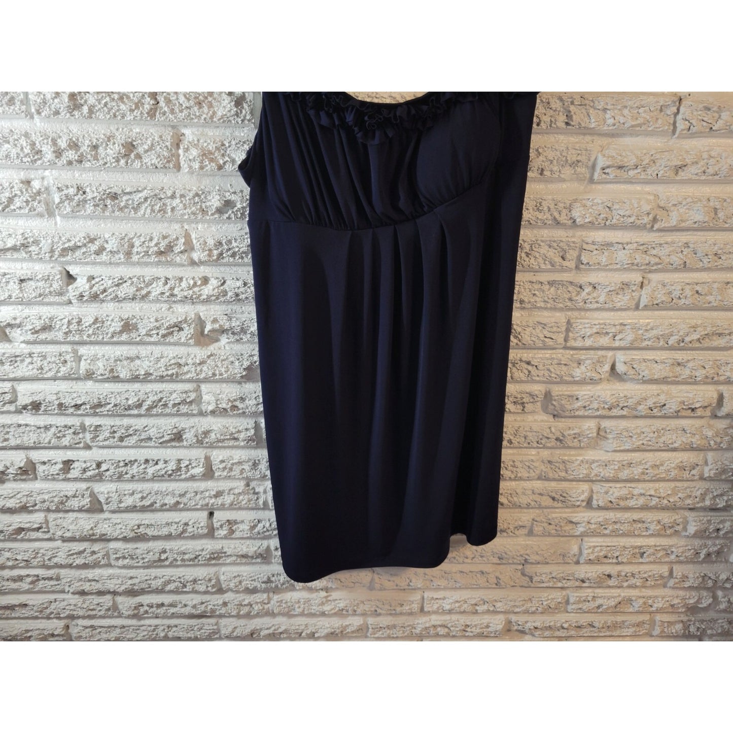 Enfocus Studio Womens Dress 16 Plus Mini Sheath Blue One Shoulder Party Ruffle