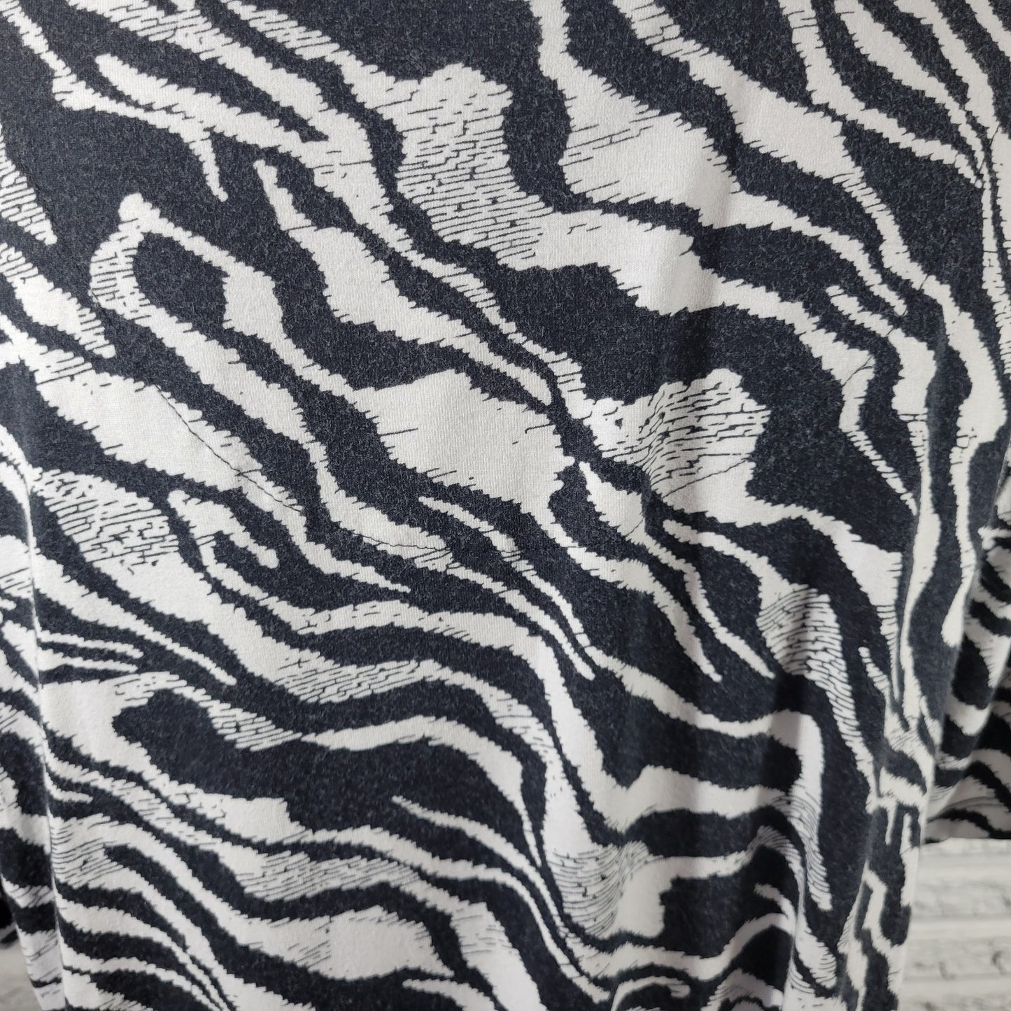 JM Collection 1X T-Shirt Tunic Women Plus Size Black Animal Print Rayon Stretch