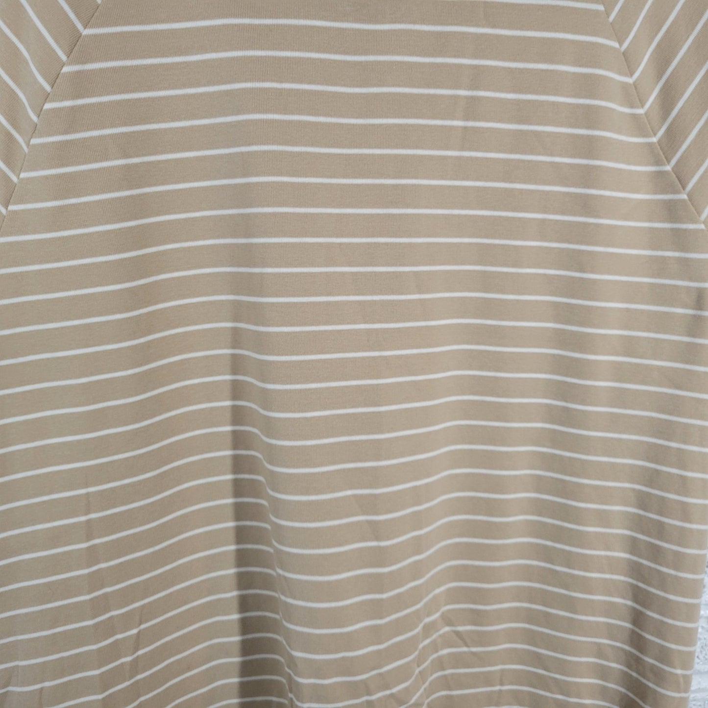 Lauren Ralph Lauren Womens Top 3X Plus Tee Knit Short Sleeve Beige Tan Stripe
