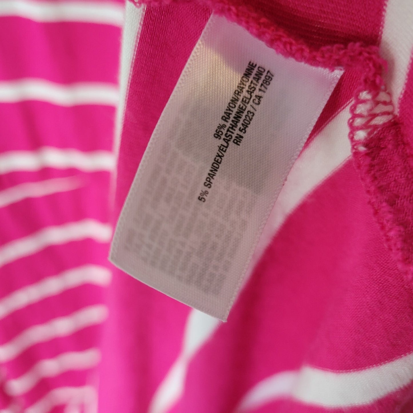 Old Navy Womens Dress 3X Plus Cap Sleeve Pink Stripe Rayon Blend Scoop Neck