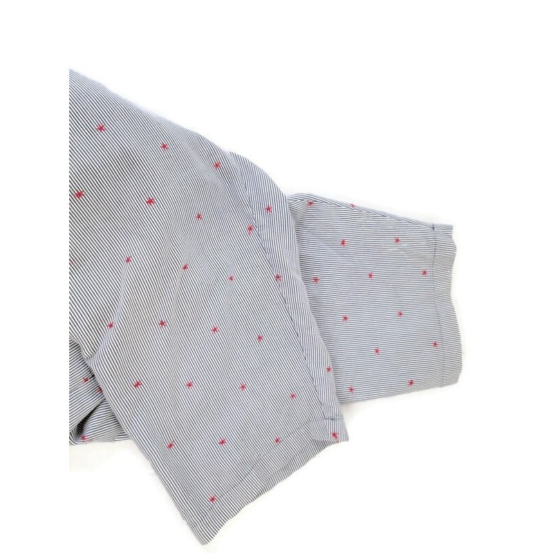 Sag Harbor Womens Pants 18 Plus Capri Embroider Stars Gray Stripe Seersucker
