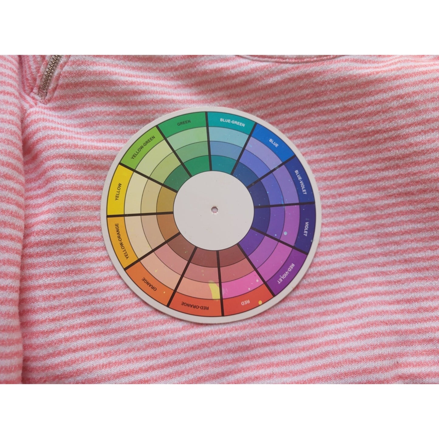 CJ Banks Women Top 2X Plus Knit Double Zip Pink Stripe Cotton Blend Comfy Casual