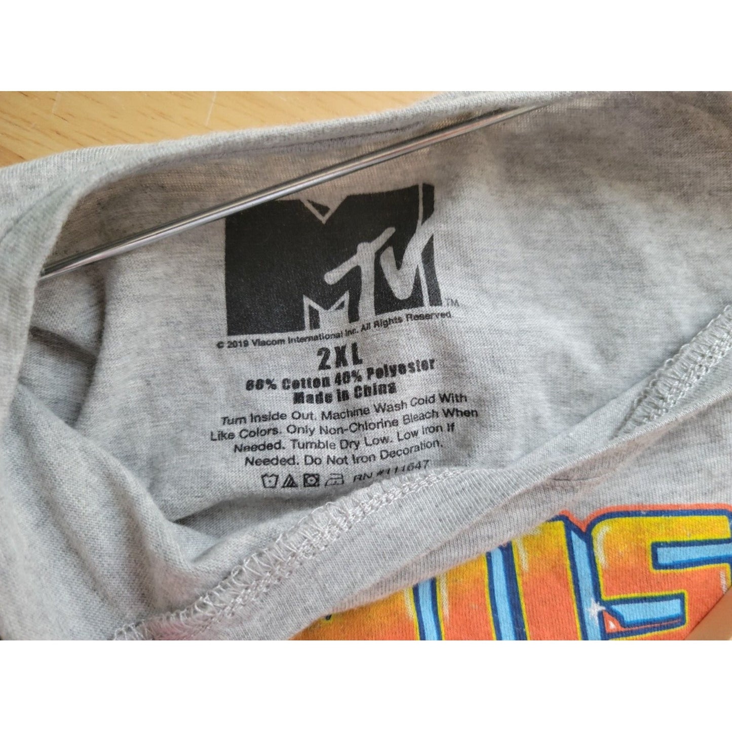 MTV Music Television Womens Top 2XL Plus Tank Gray Cotton Blend Casual Novelty