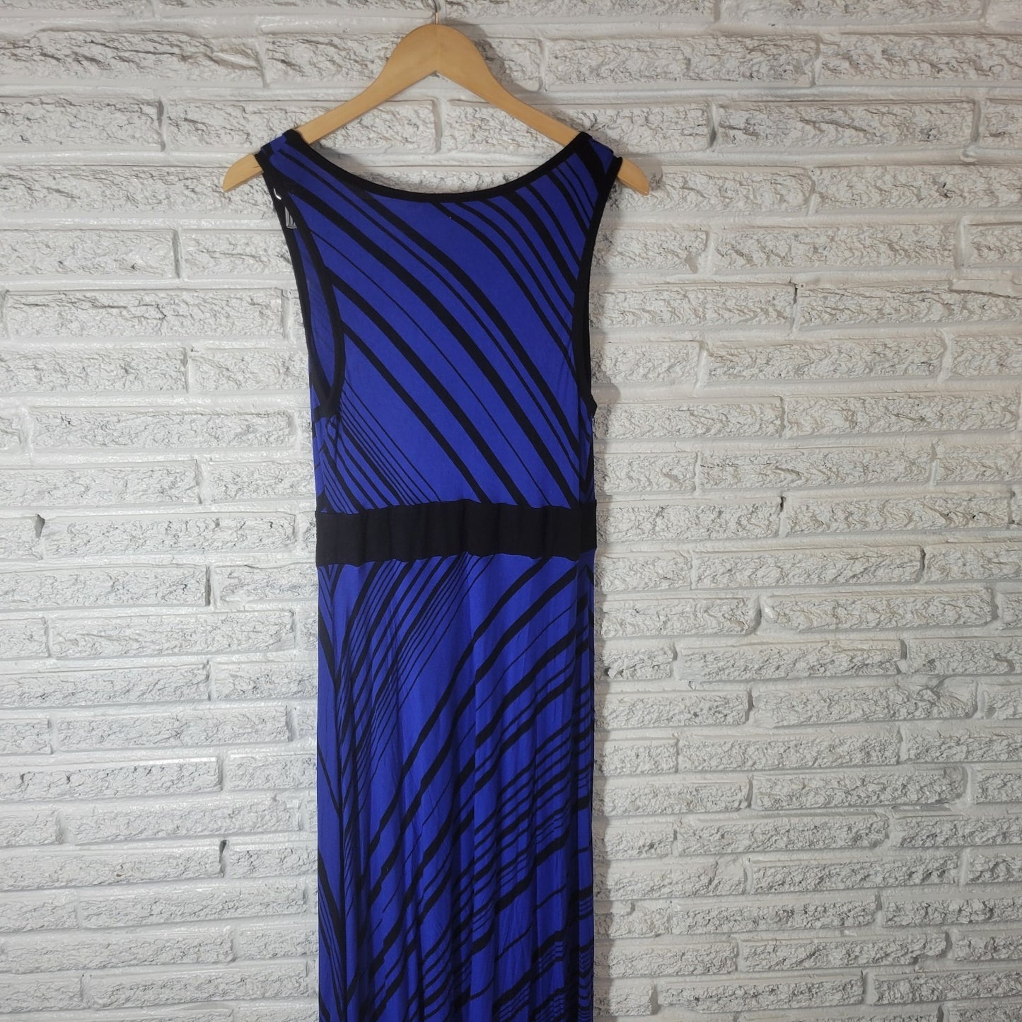 Apt 9 Womens Dress 0X Plus Maxi Tank Sheath Handkerchief Hem Blue Black Stripe