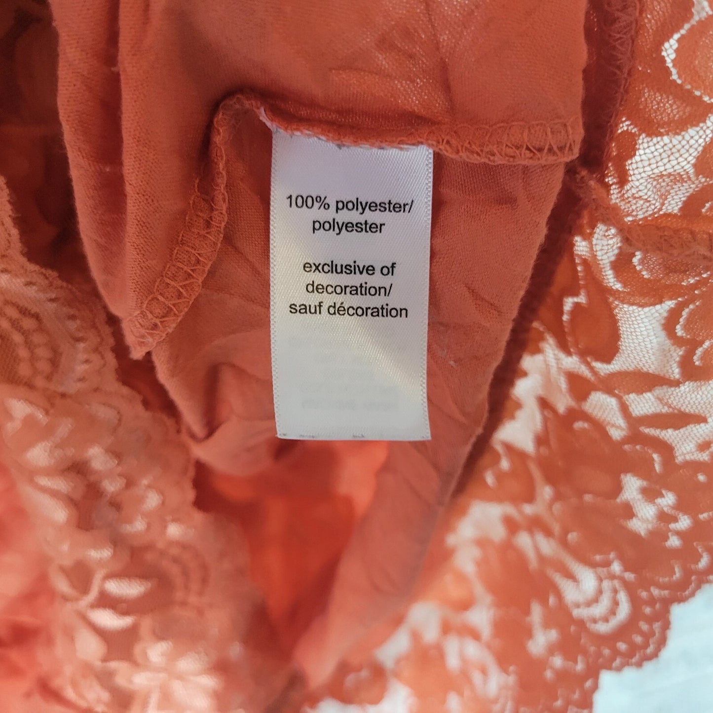 Maurices Womens Top Extra Large Camisole Orange Lace Trim Adjustable Spaghetti