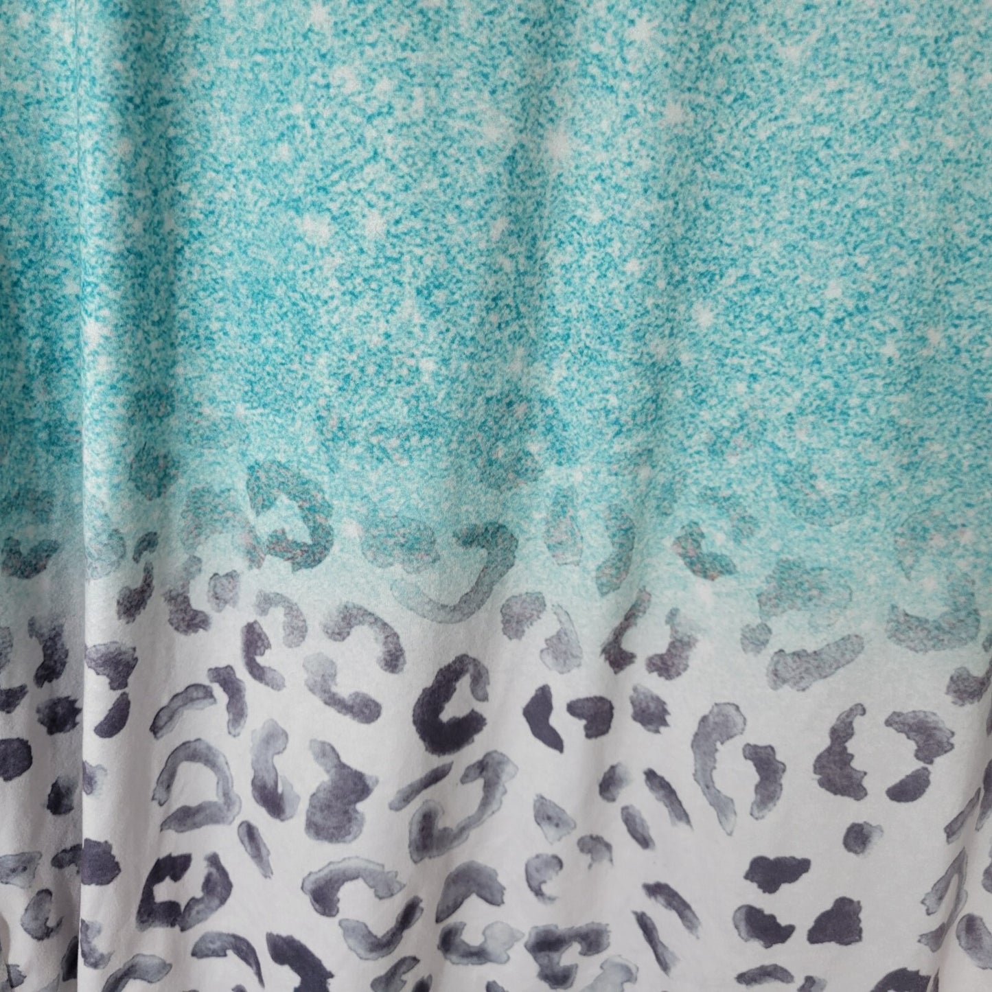 Shein Curve Womens Top 4XL Plus Tee Short Sleeve Blue Animal Print Poly Blend