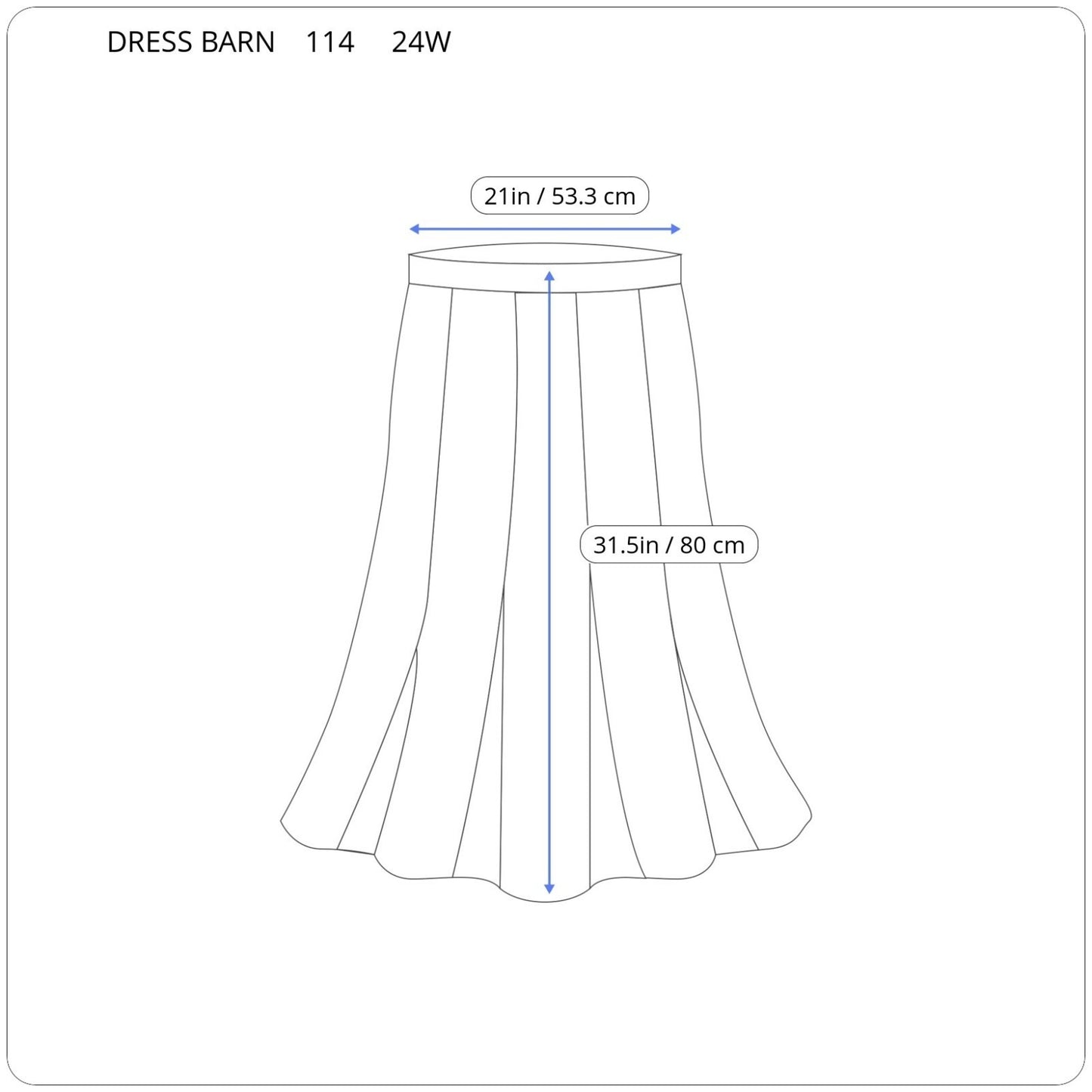 Dress Barn 24W Orange Embroidered Pencil Midi Length Zip Closure ORA30E
