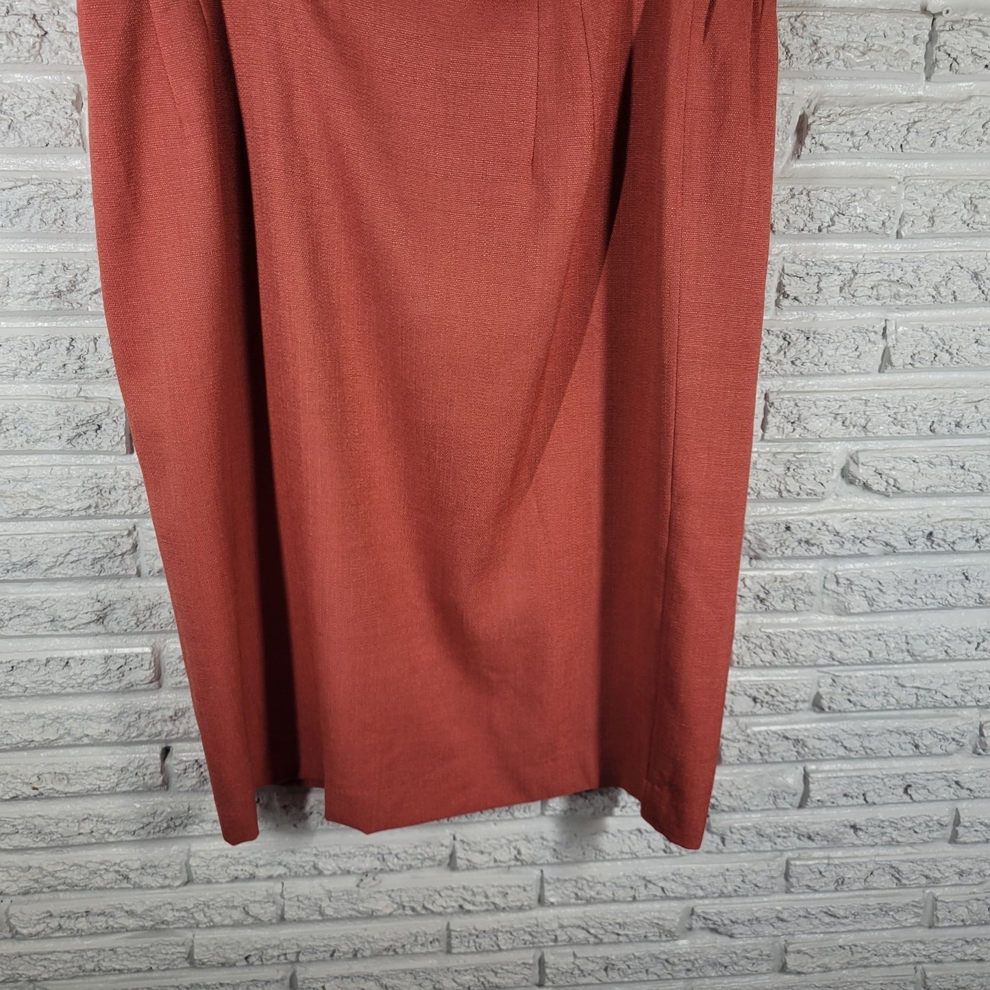 Dress Barn 24W Orange Embroidered Pencil Midi Length Zip Closure ORA30E