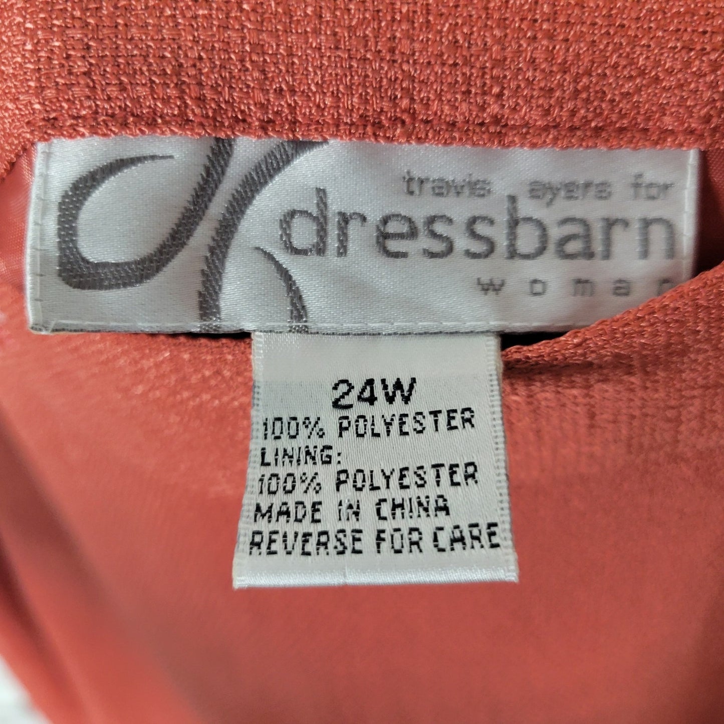 Dress Barn 24W Orange Embroidered Pencil Midi Length Zip Closure ORA30E