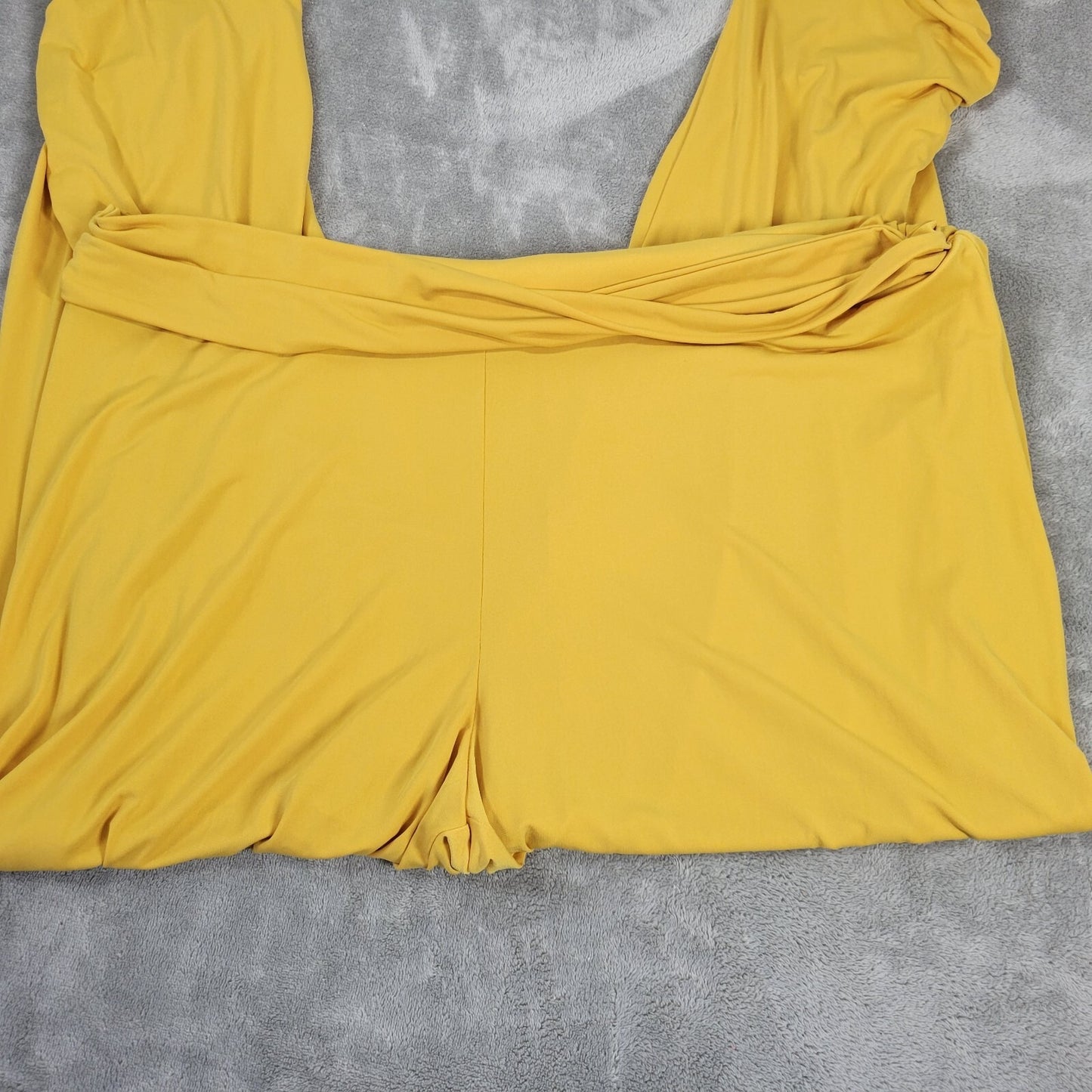 Vanessa Williams Womens Pants 2X Plus Palazzo Pull On Gold Party Poly Blend