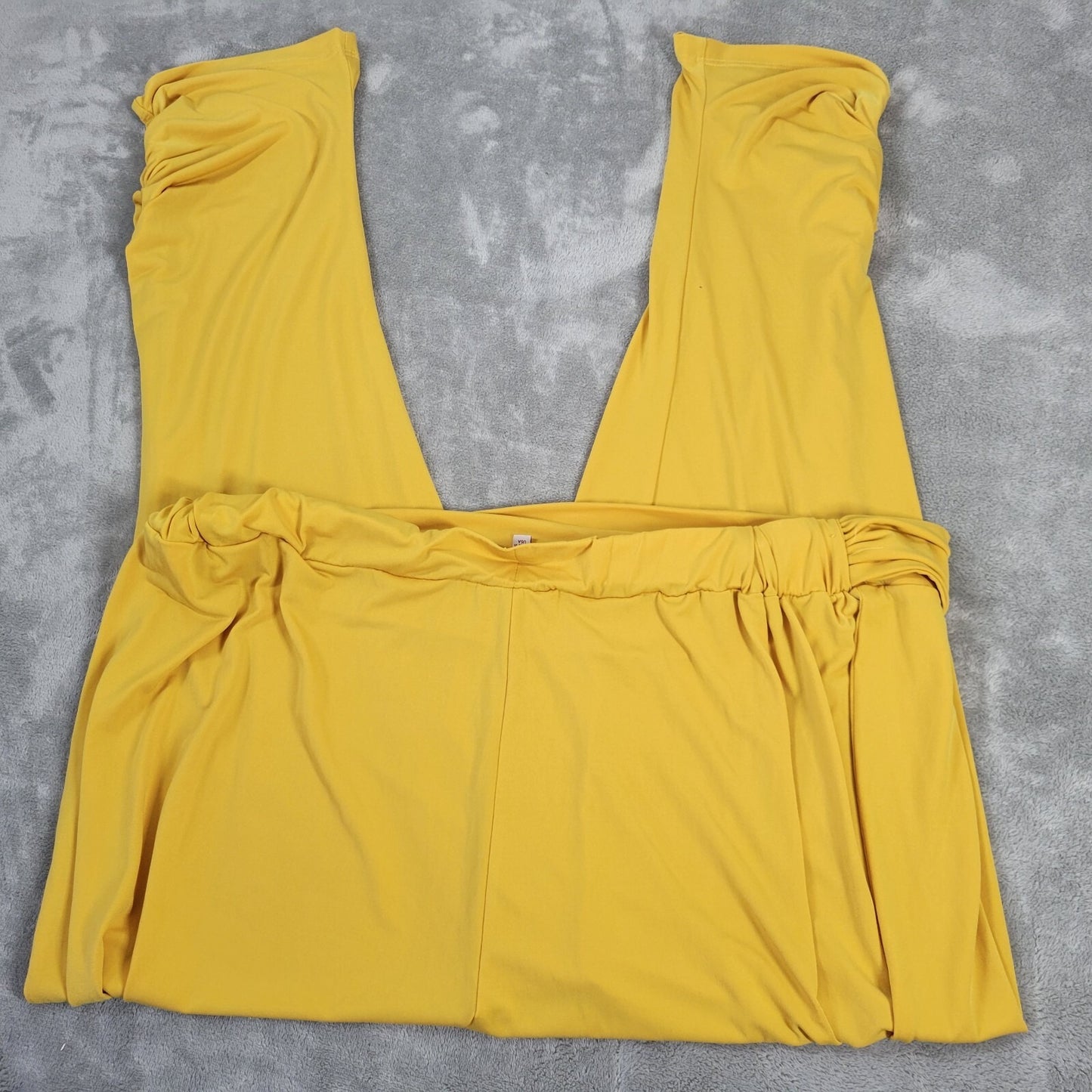 Vanessa Williams Womens Pants 2X Plus Palazzo Pull On Gold Party Poly Blend