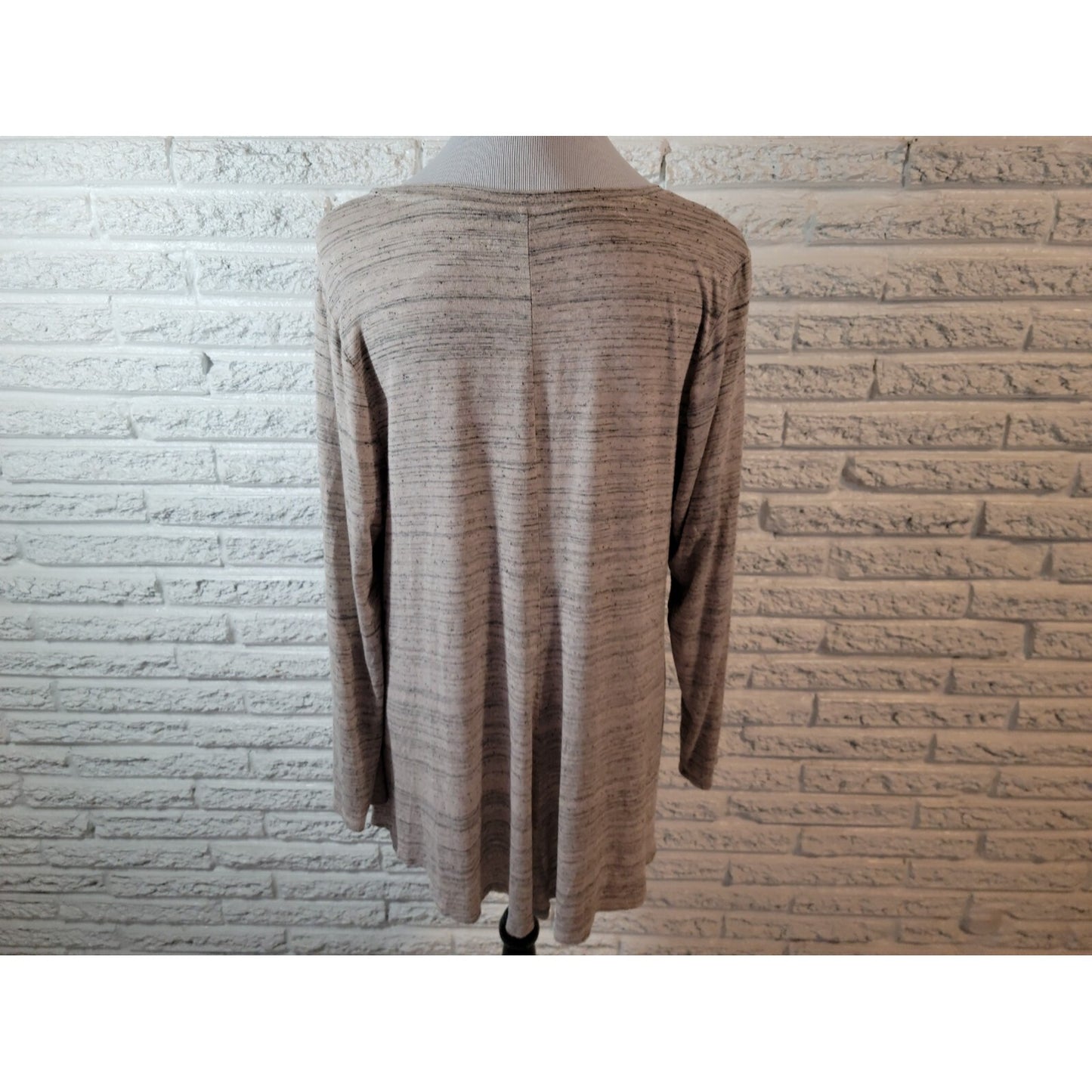 Apt 9 Womens Top 0X Plus Tunic Long Sleeve Gray Heather  Knit Asymmetric Casual