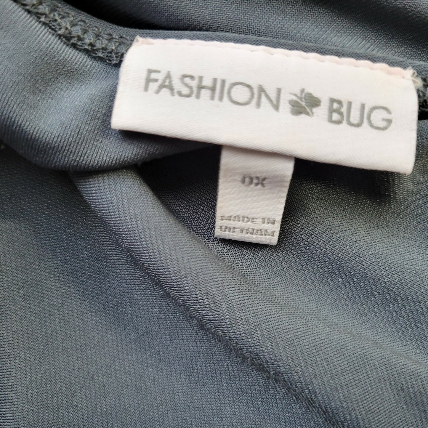 Fashion Bug Womens Top 0X Plus One Shoulder Studded Peplum Pullover Beaded Gray