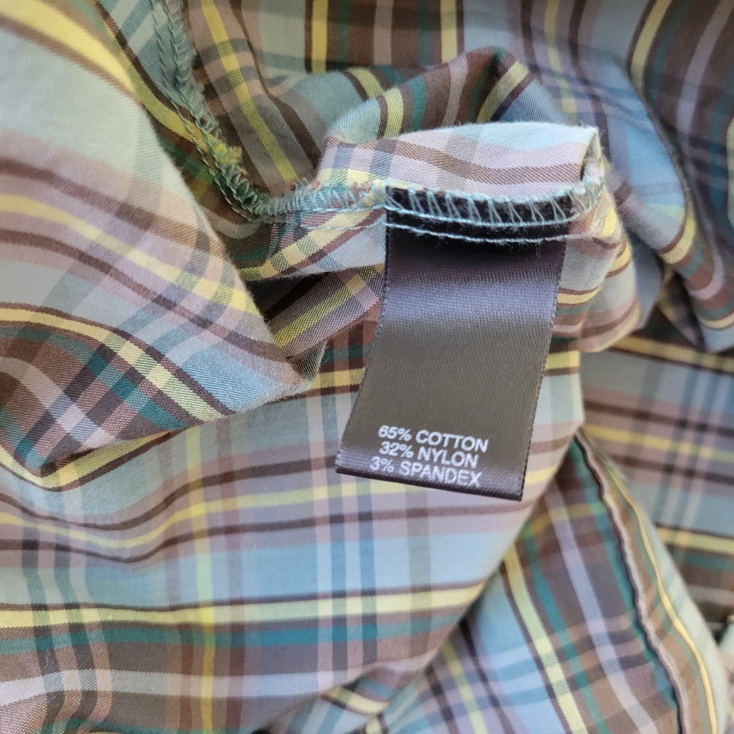 Avenue Womens Top 22 24 Plus 3/4 Sleeve Blue Plaid Button Ruffle Lightweight