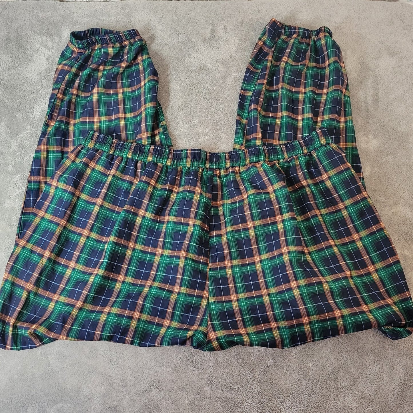 Shein Womens Pajama Pants 5XL Plus Green Red Plaid Pockets Polyester Lightweight