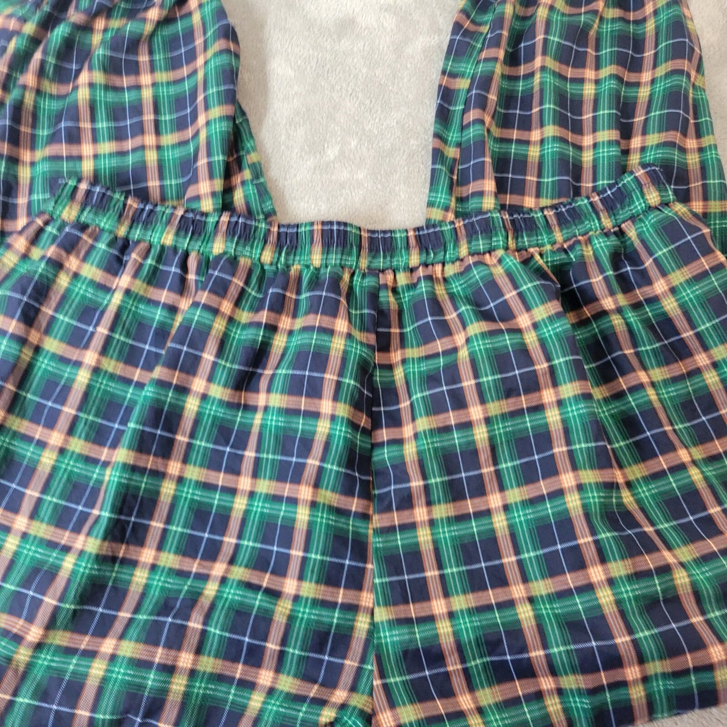 Shein Womens Pajama Pants 5XL Plus Green Red Plaid Pockets Polyester Lightweight