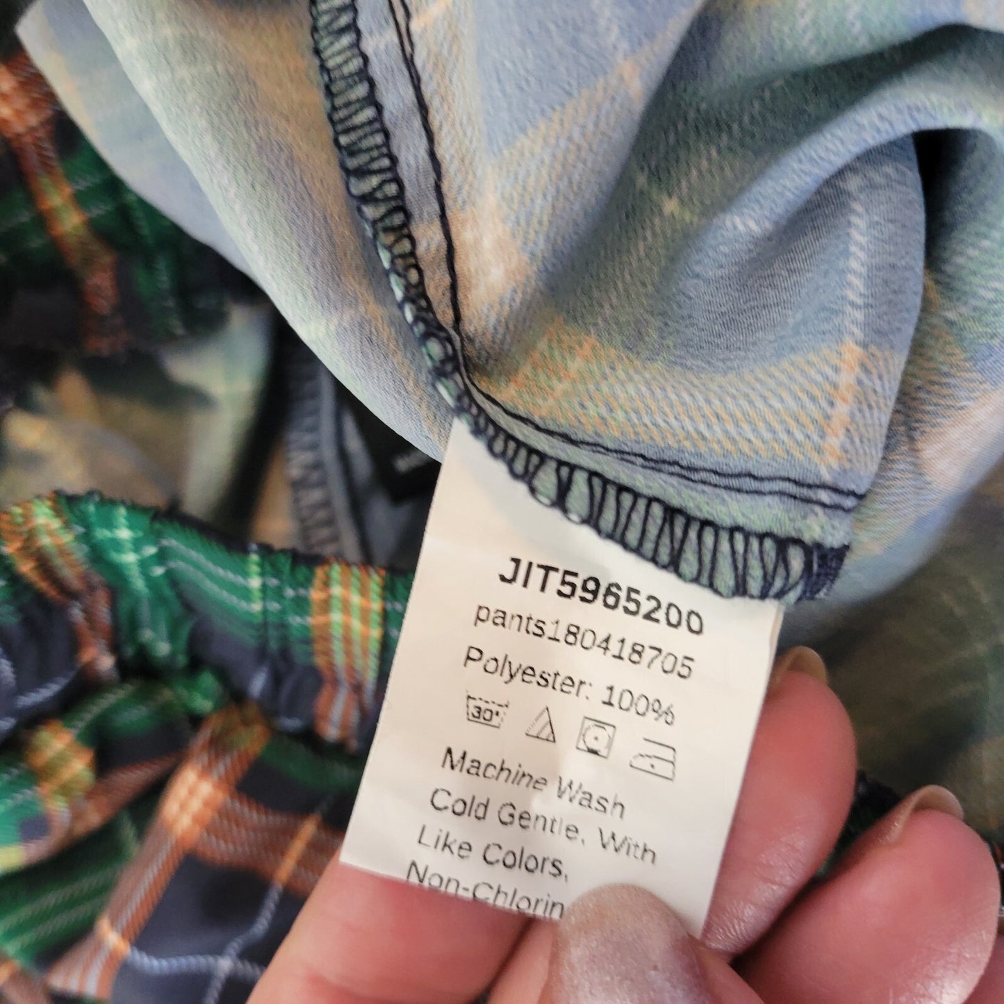 Shein Womens Pajama Pants 5XL Plus Green Red Plaid Pockets Polyester Lightweight