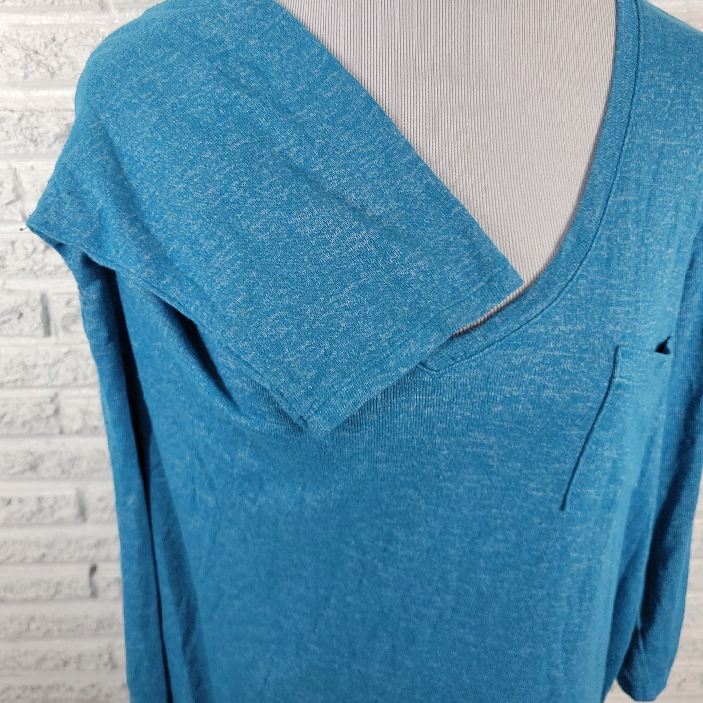 Lane Bryant Womens Top 18 20 Plus Tee 3/4 Sleeve Blue Lightweight Rayon Blend