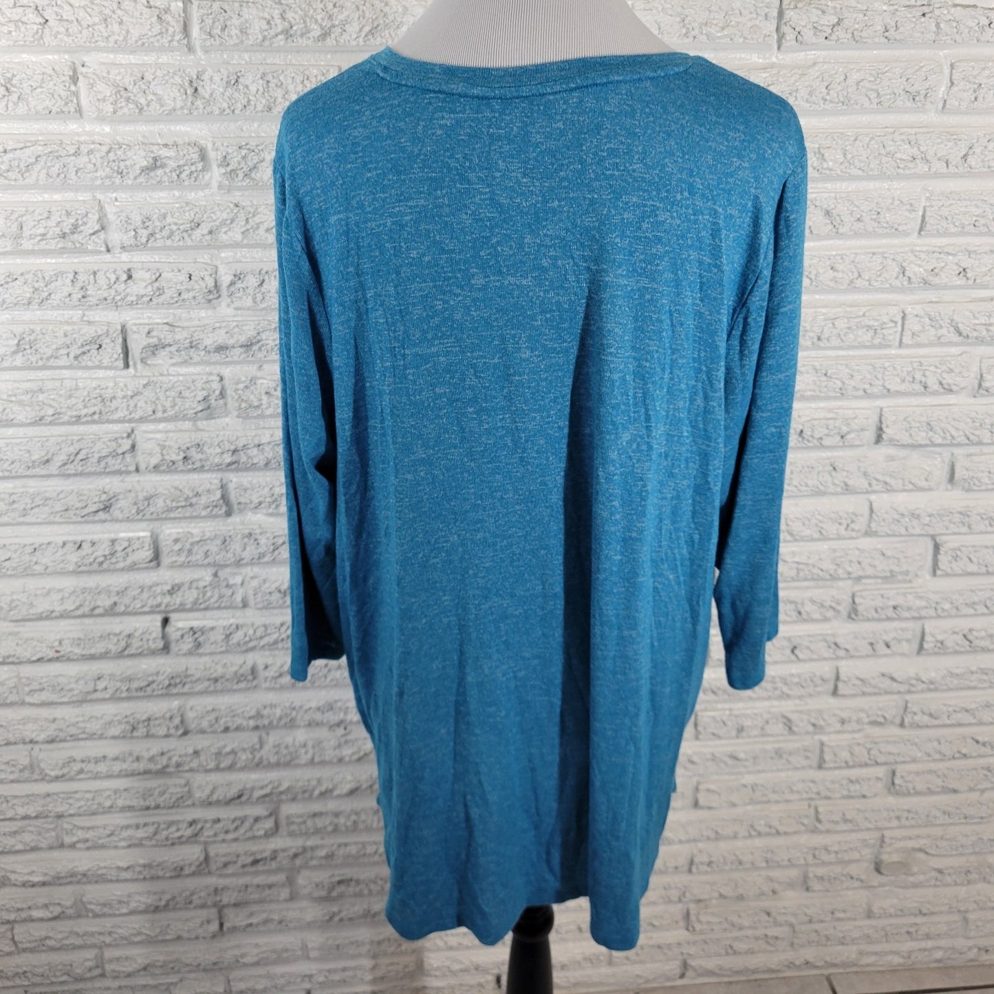 Lane Bryant Womens Top 18 20 Plus Tee 3/4 Sleeve Blue Lightweight Rayon Blend