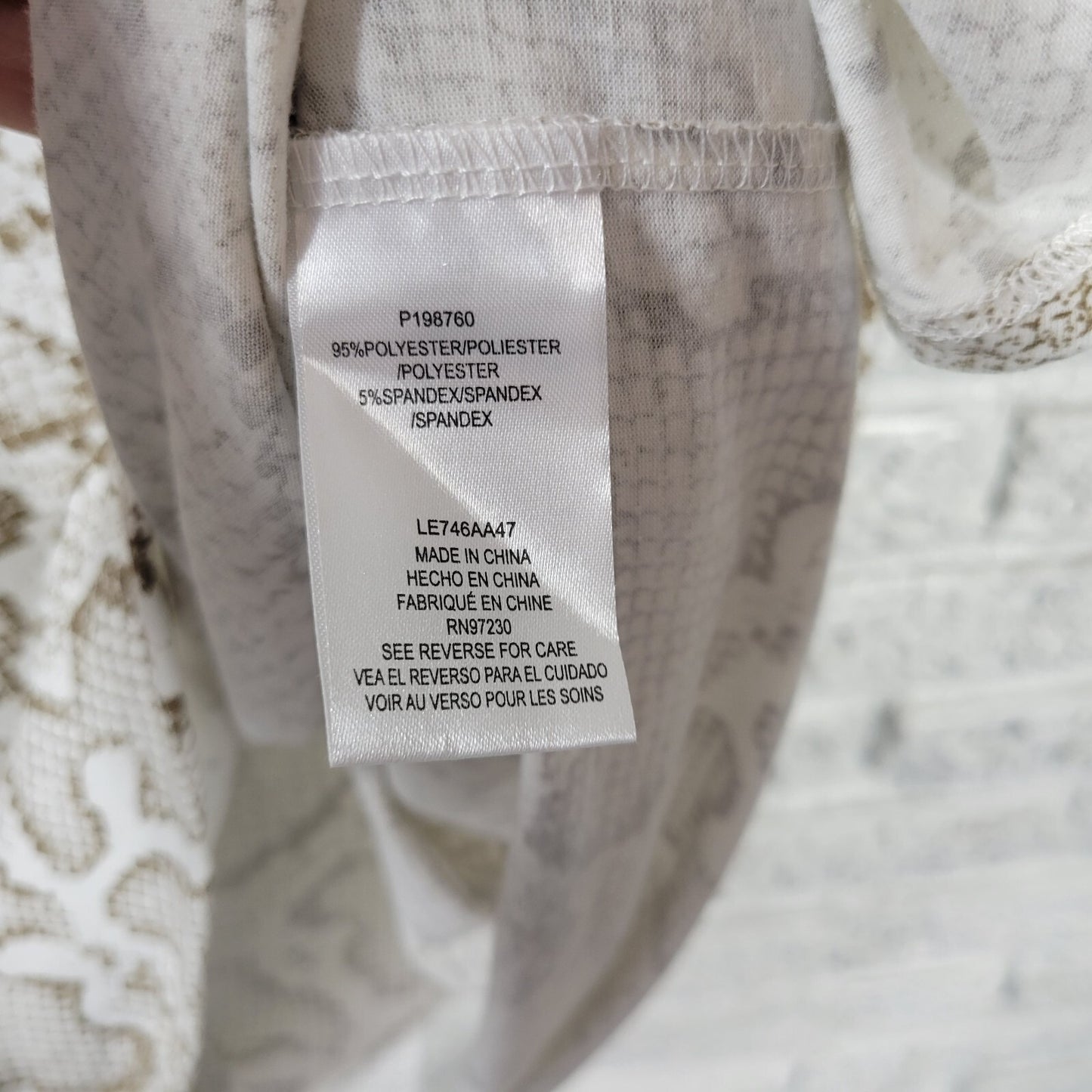 Absolutely Famous Womens Top 3X Plus 3/4 Sleeve Open Back Tan Cold Shoulder