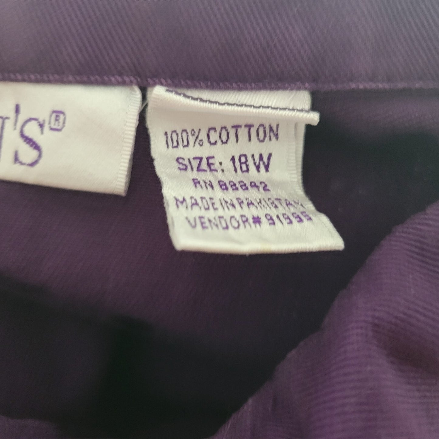 Roamans Womens Jacket 18W Plus  Button Up Purple Denim Pockets Adjustable Waist