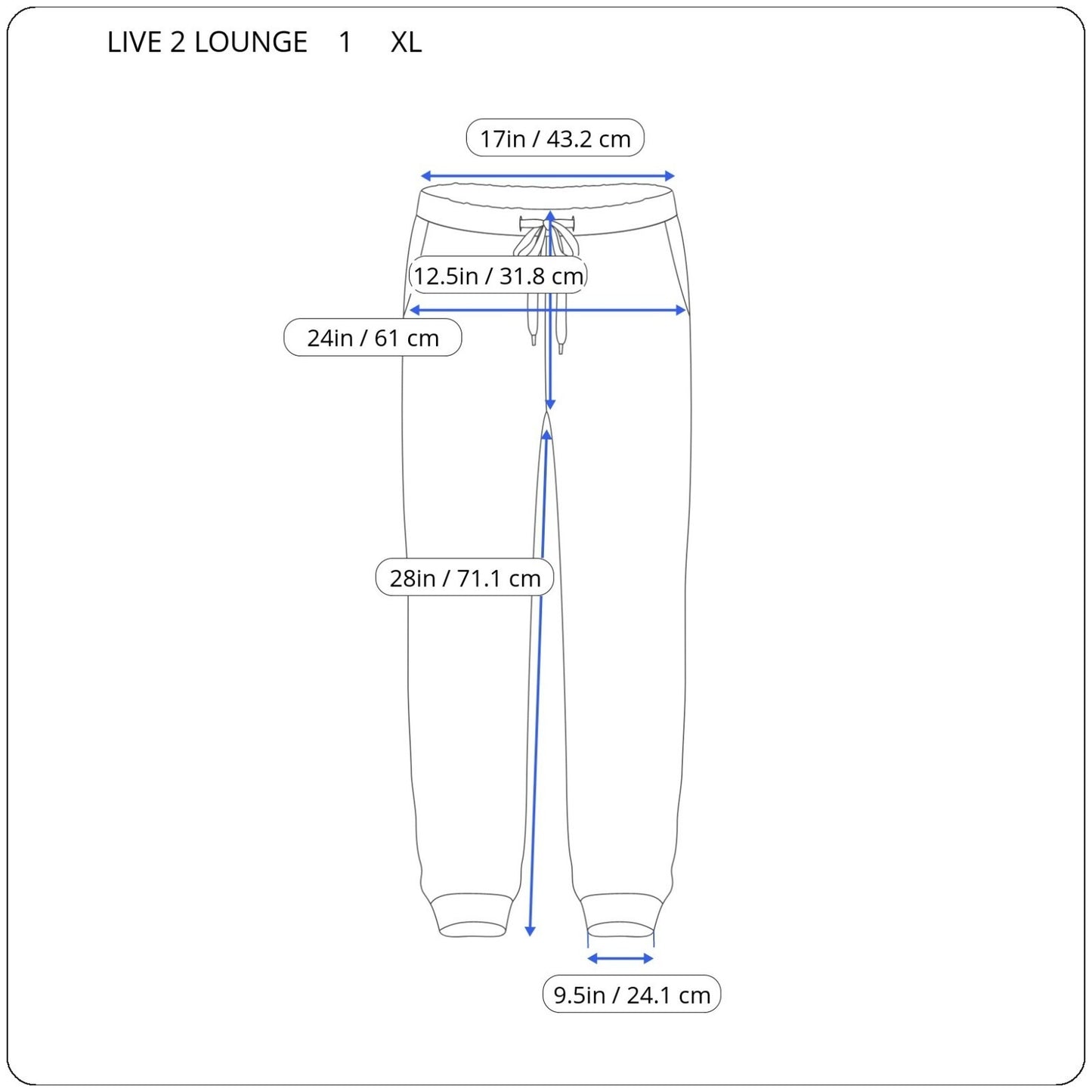 Live 2 Lounge Womens Pants Extra Large XL Pajama Pull On Blue Slinky Poly Blend