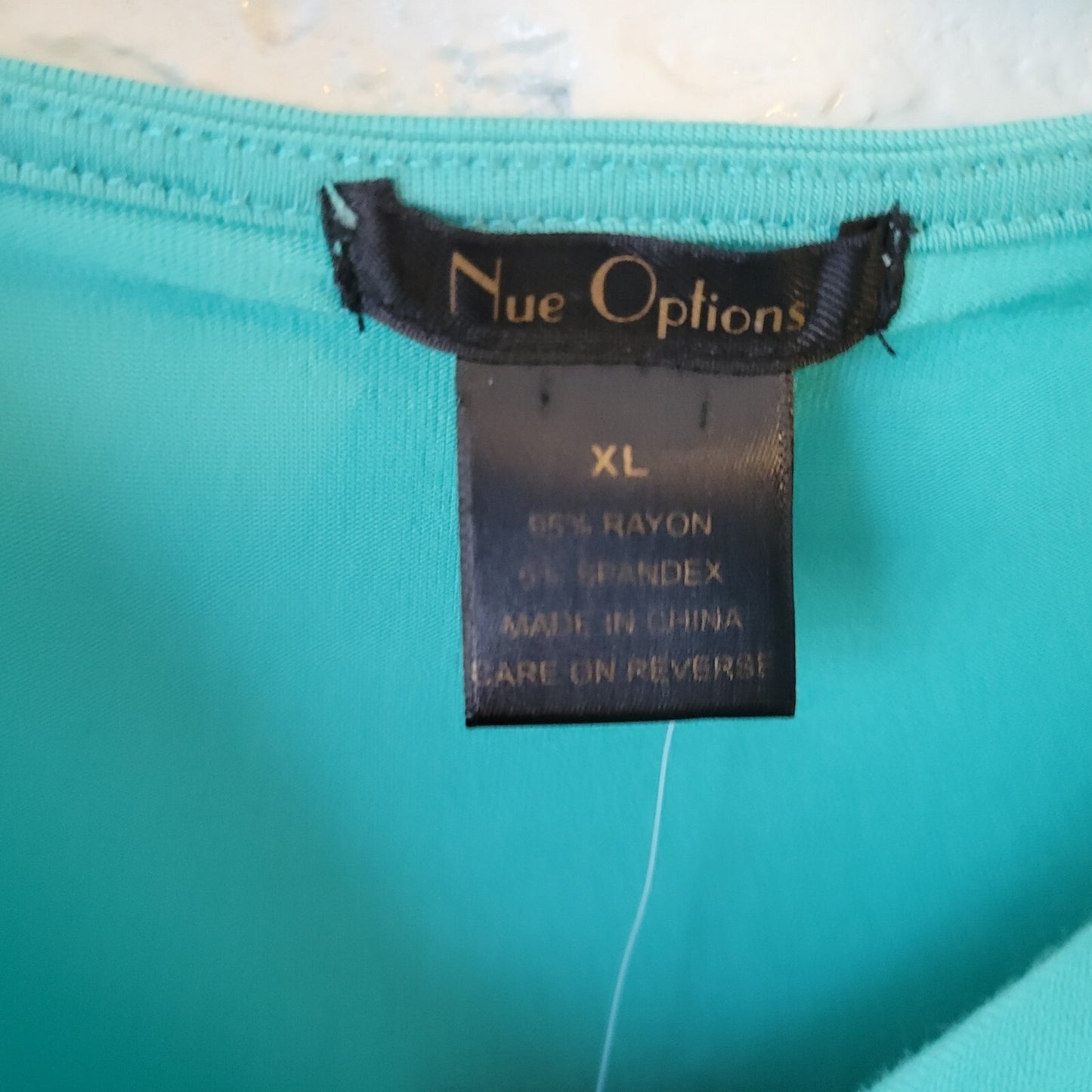 Nue Options Womens Top Extra Large Camisole Blue Adjustable Spaghetti Lace Trim