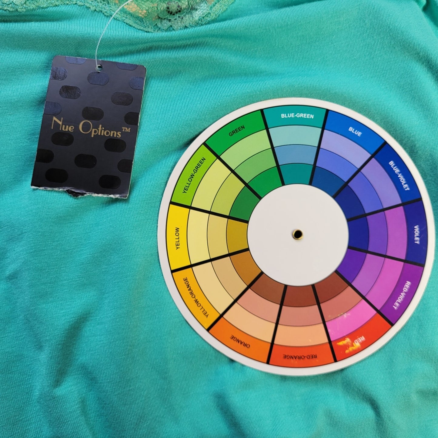 Nue Options Womens Top Extra Large Camisole Blue Adjustable Spaghetti Lace Trim