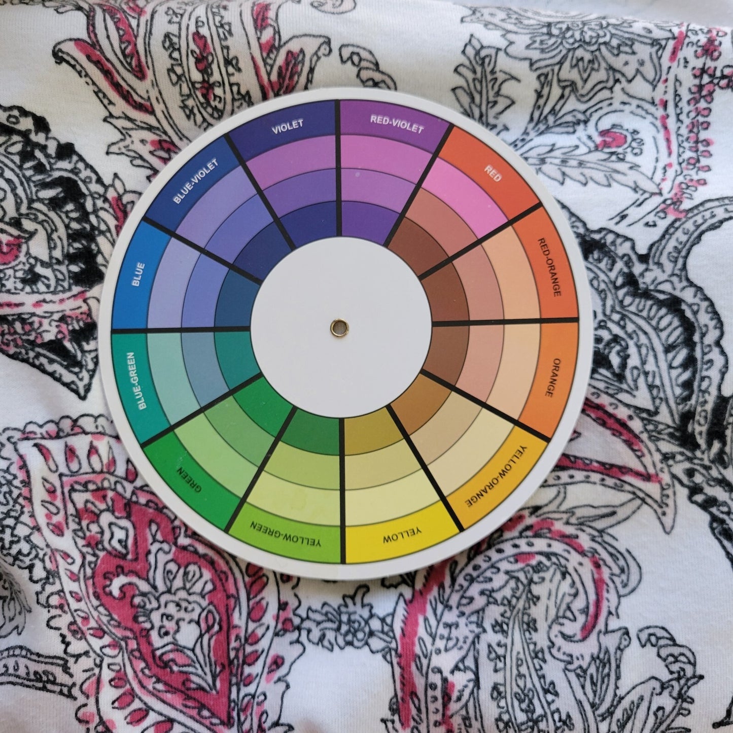 Croft Barrow Womens Top Extra Large Tee Roll Tab Sleeve Cotton Pink Paisley