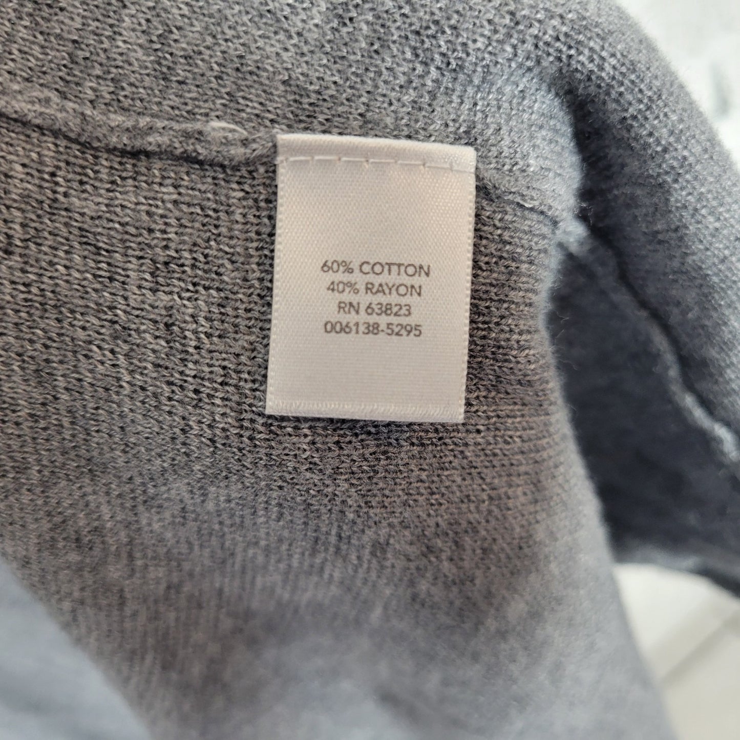 CJ Banks Women Sweater 3X Plus Cardigan Open Gray Cuff Sleeve Cotton Blend Comfy