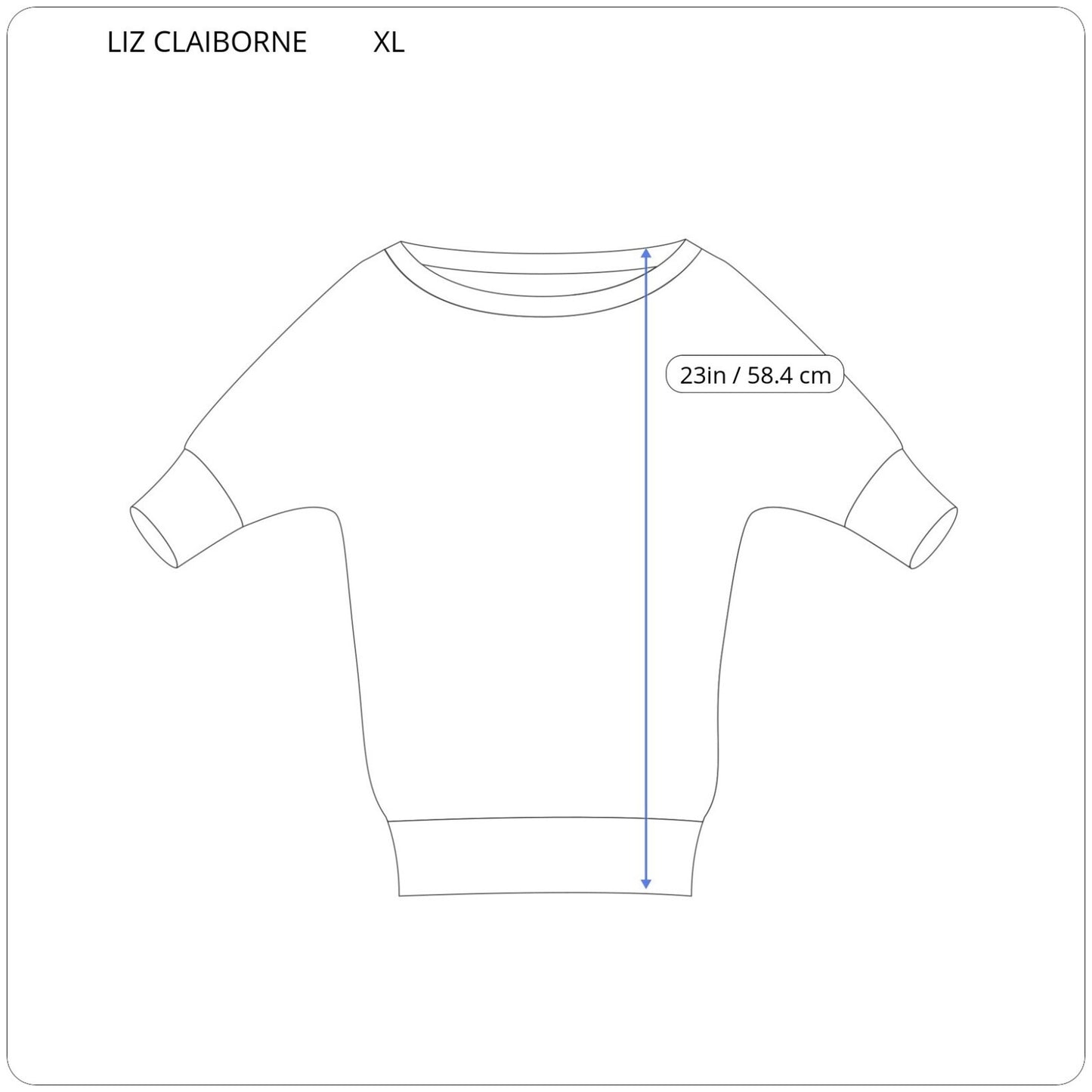 Liz Claiborne Womens Sweater Extra Large Dolman Sleeve Acrylic Casual Green Blue