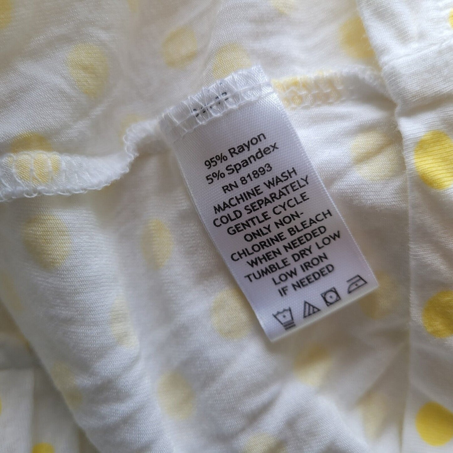 Denim Co Womens Top 1X Plus Tunic Long Sleeve Comfy Yellow Polka Dot Lightweight