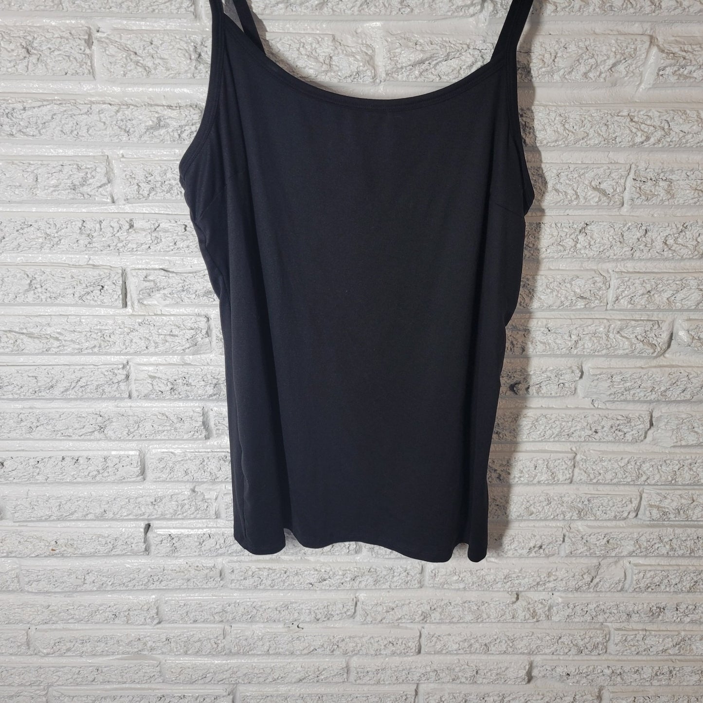 Terra Sky Womens Top 2X Camisole Black Adjustable Spaghetti Strap Lightweight